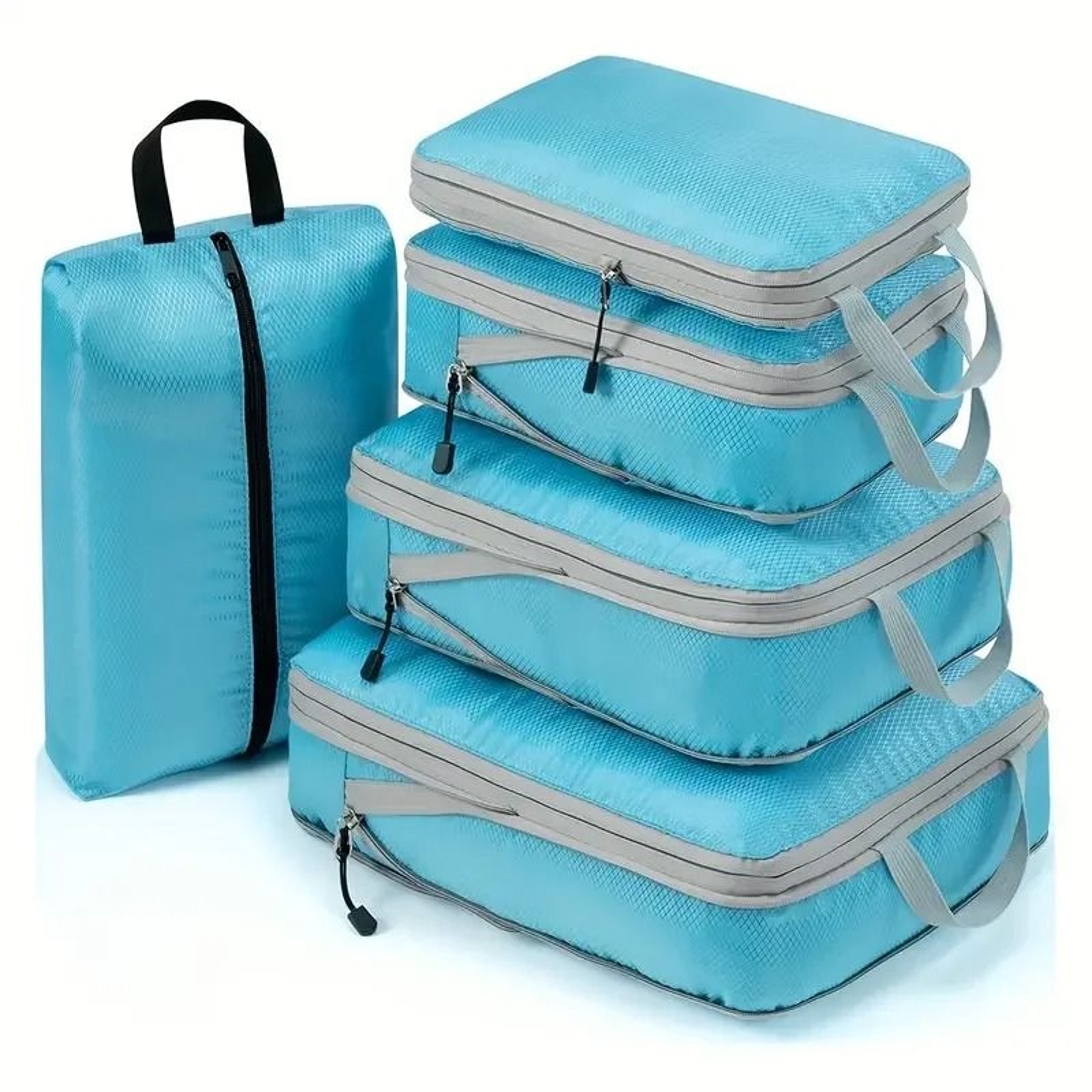 Travel Compression Packing Cubes Set Foldable Luggage Organizer Bags 13