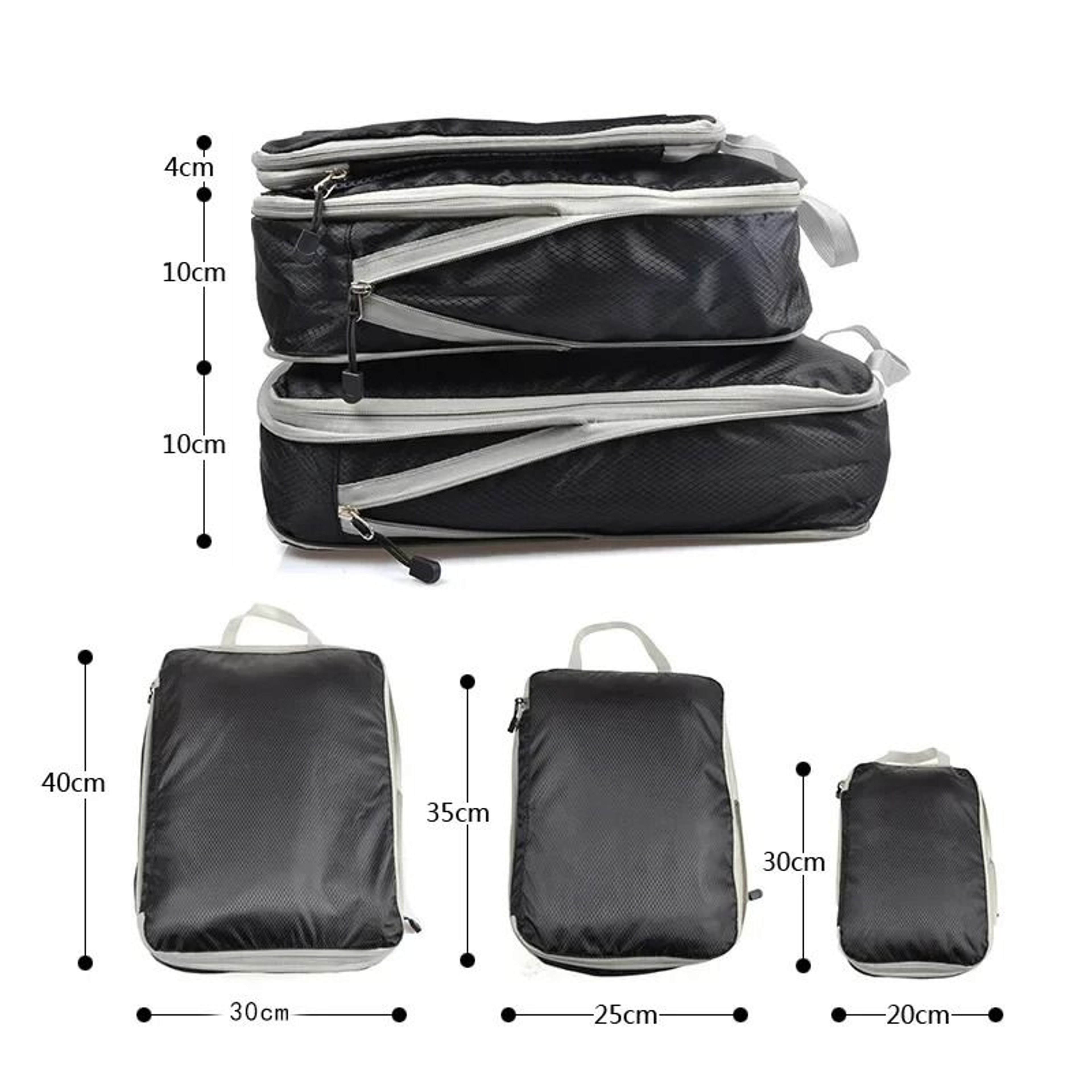 Travel Compression Packing Cubes Set Foldable Luggage Organizer Bags 3
