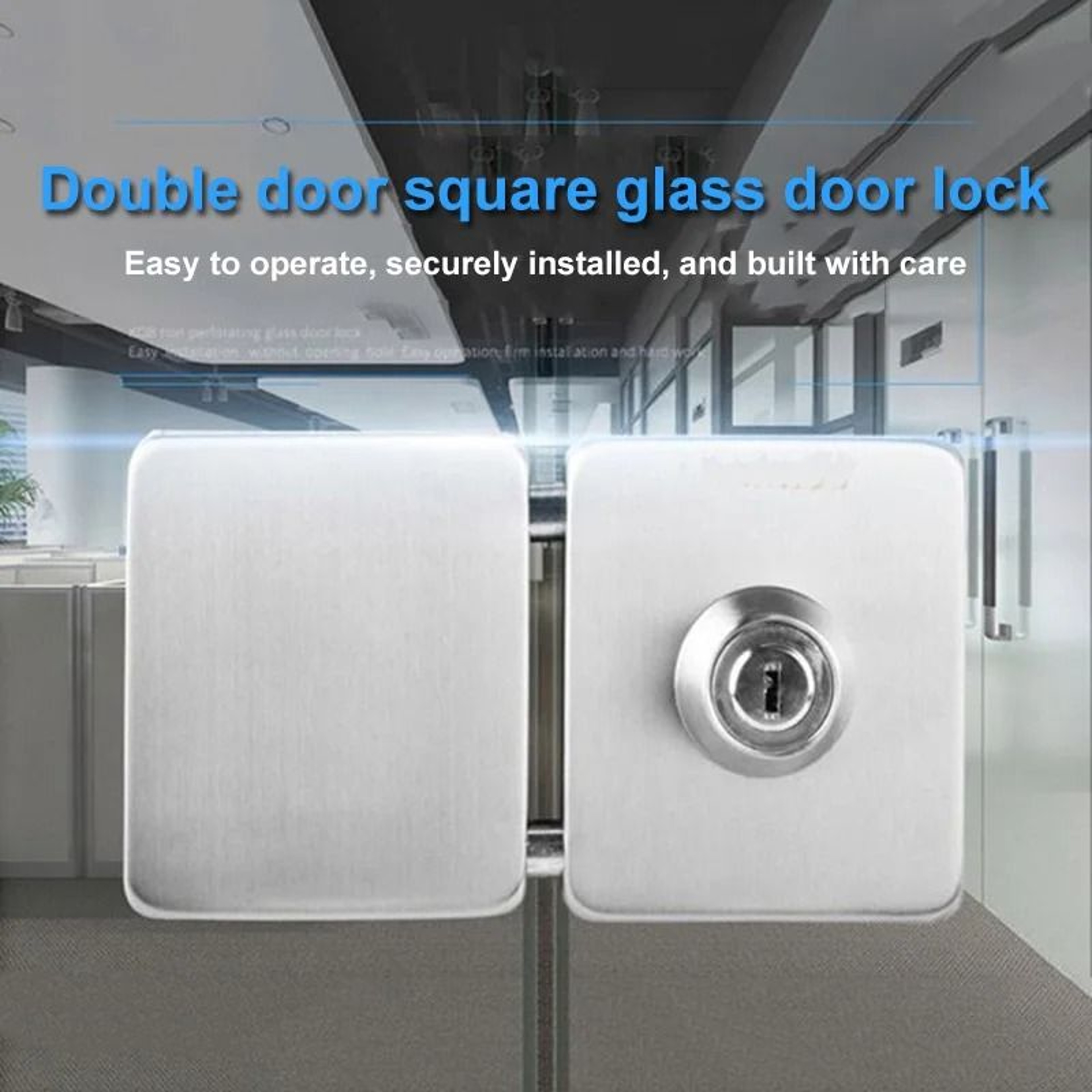 Stainless Steel Glass Door Lock DoubleSided For Sliding Or Hinged Glass 1