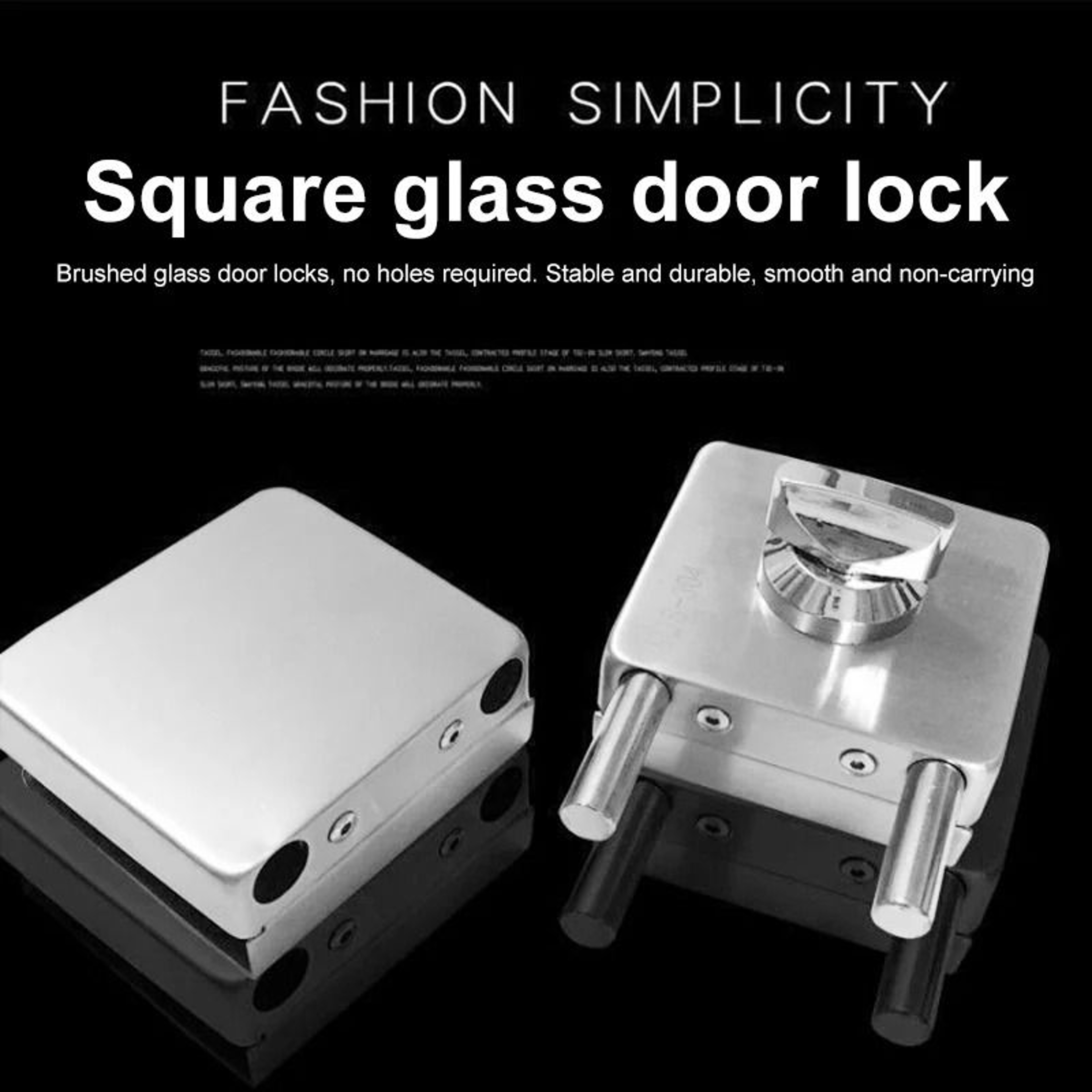 Stainless Steel Glass Door Lock DoubleSided For Sliding Or Hinged Glass 0
