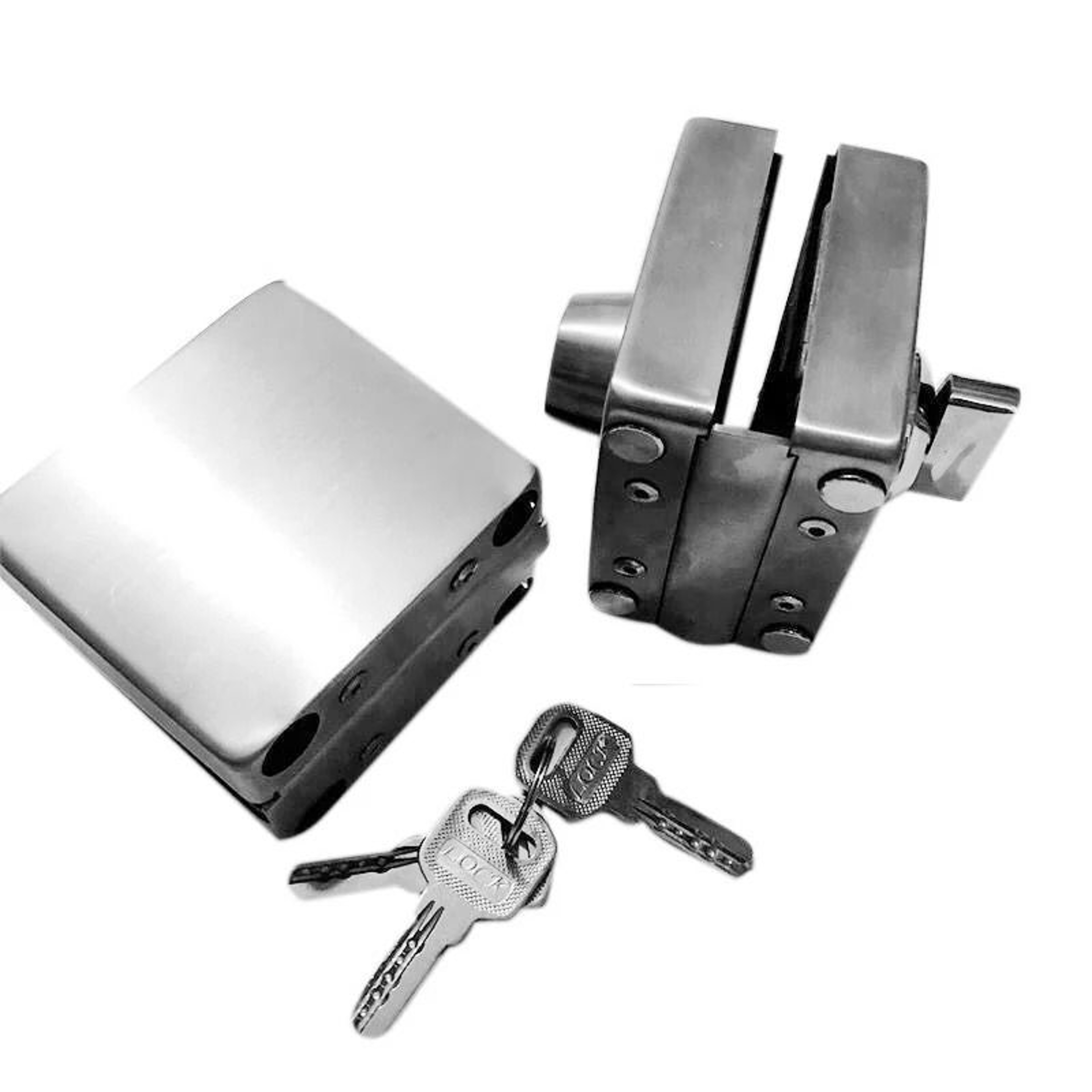 Stainless Steel Glass Door Lock DoubleSided For Sliding Or Hinged Glass 3