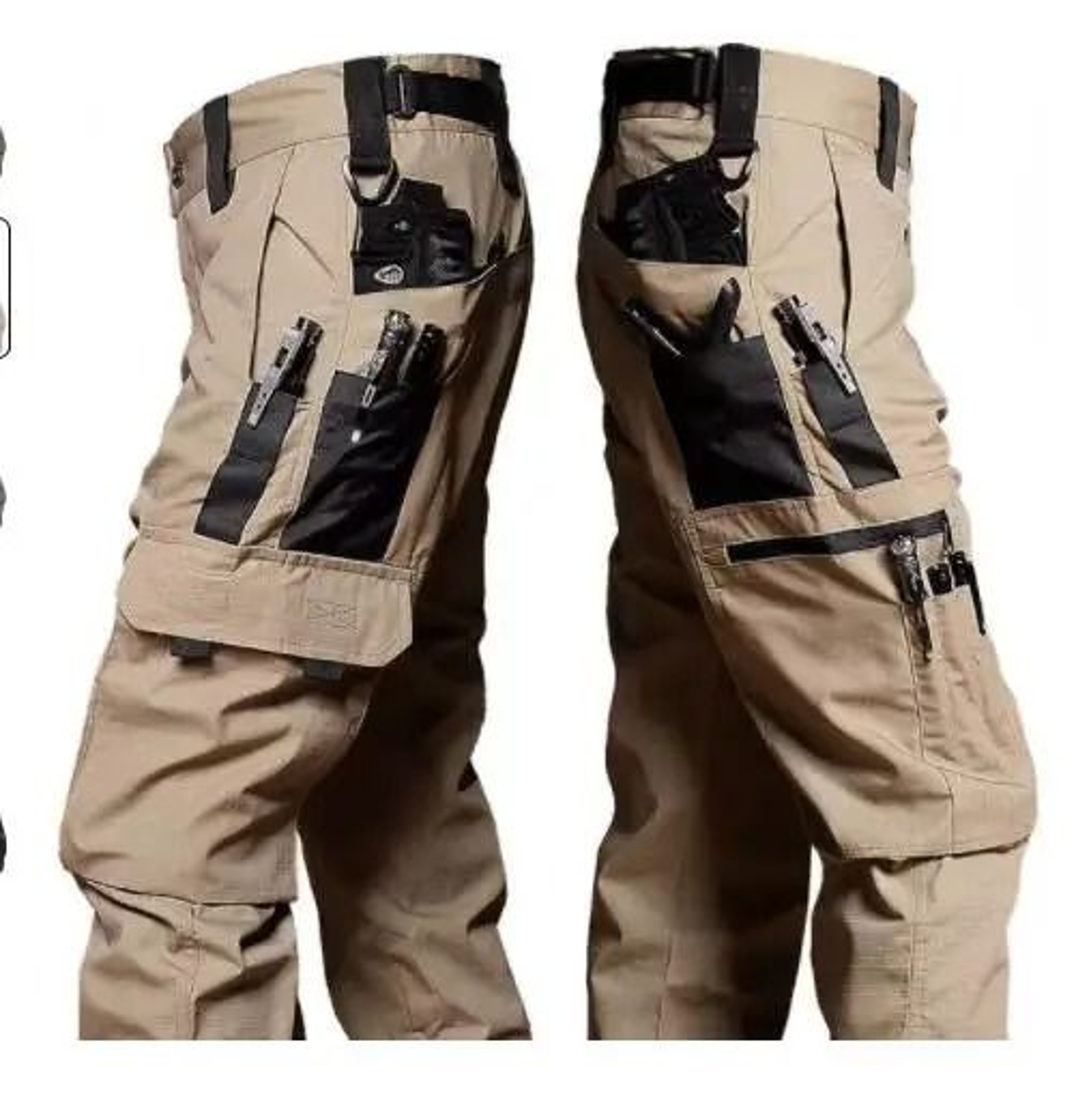 Mens Tactical Waterproof Cargo Pants Outdoor Multi Pocket Combat Trousers 13