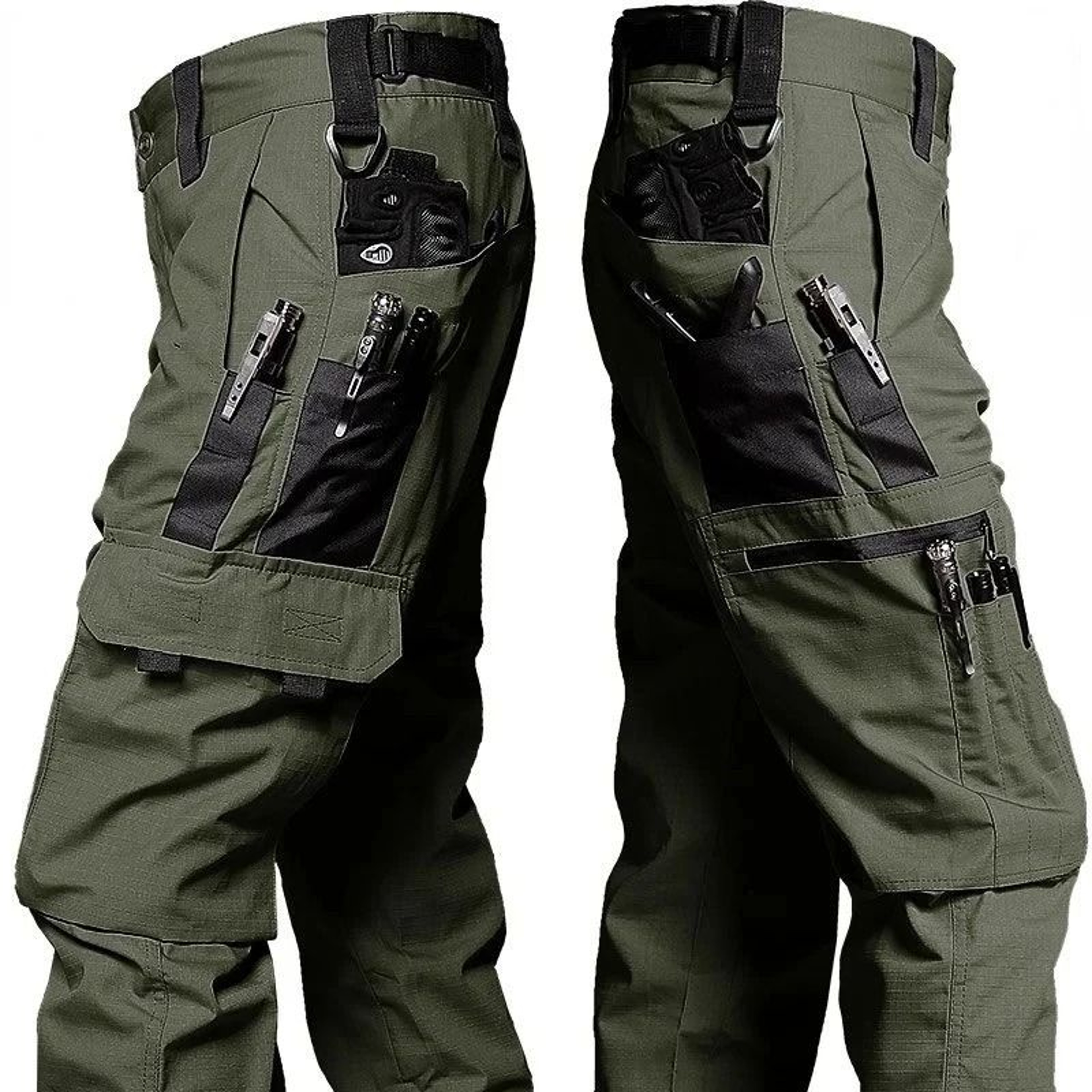 Mens Tactical Waterproof Cargo Pants Outdoor Multi Pocket Combat Trousers 4