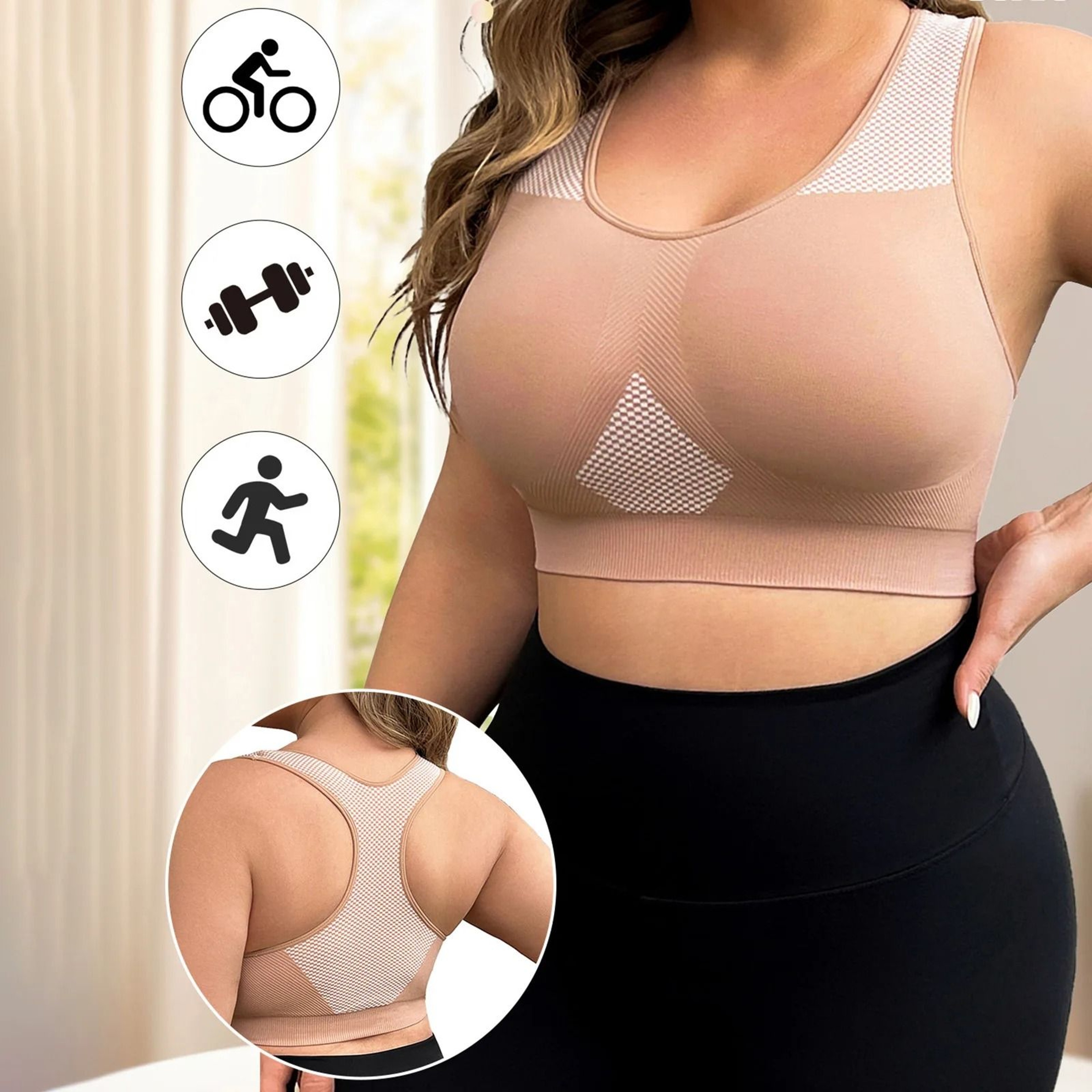 Plus Size Seamless Sports Yoga Bra – view 4