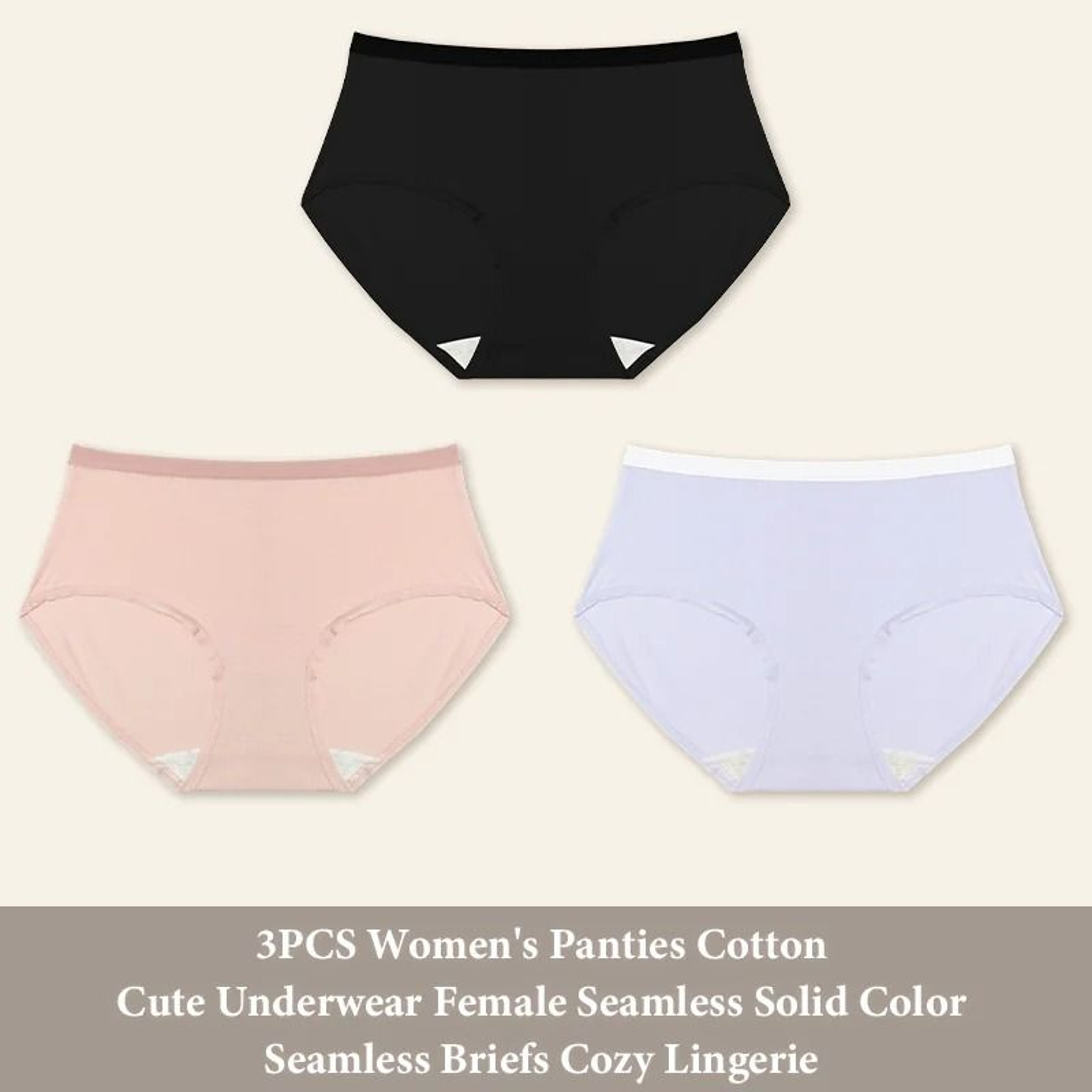 Women Seamless Cotton Brief Panties 3 Piece Set 6