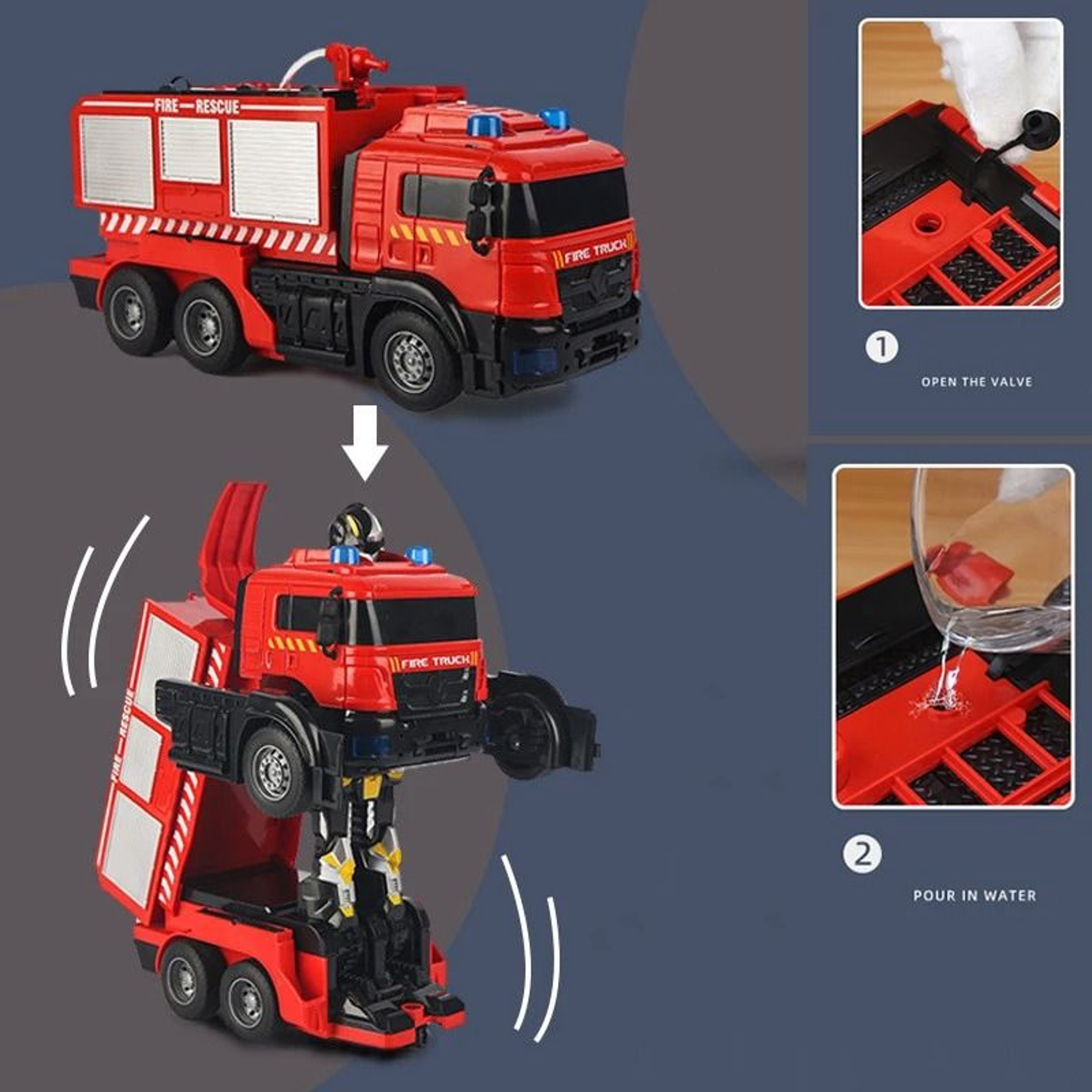 Transforming Firetruck Robot Car Toy 4