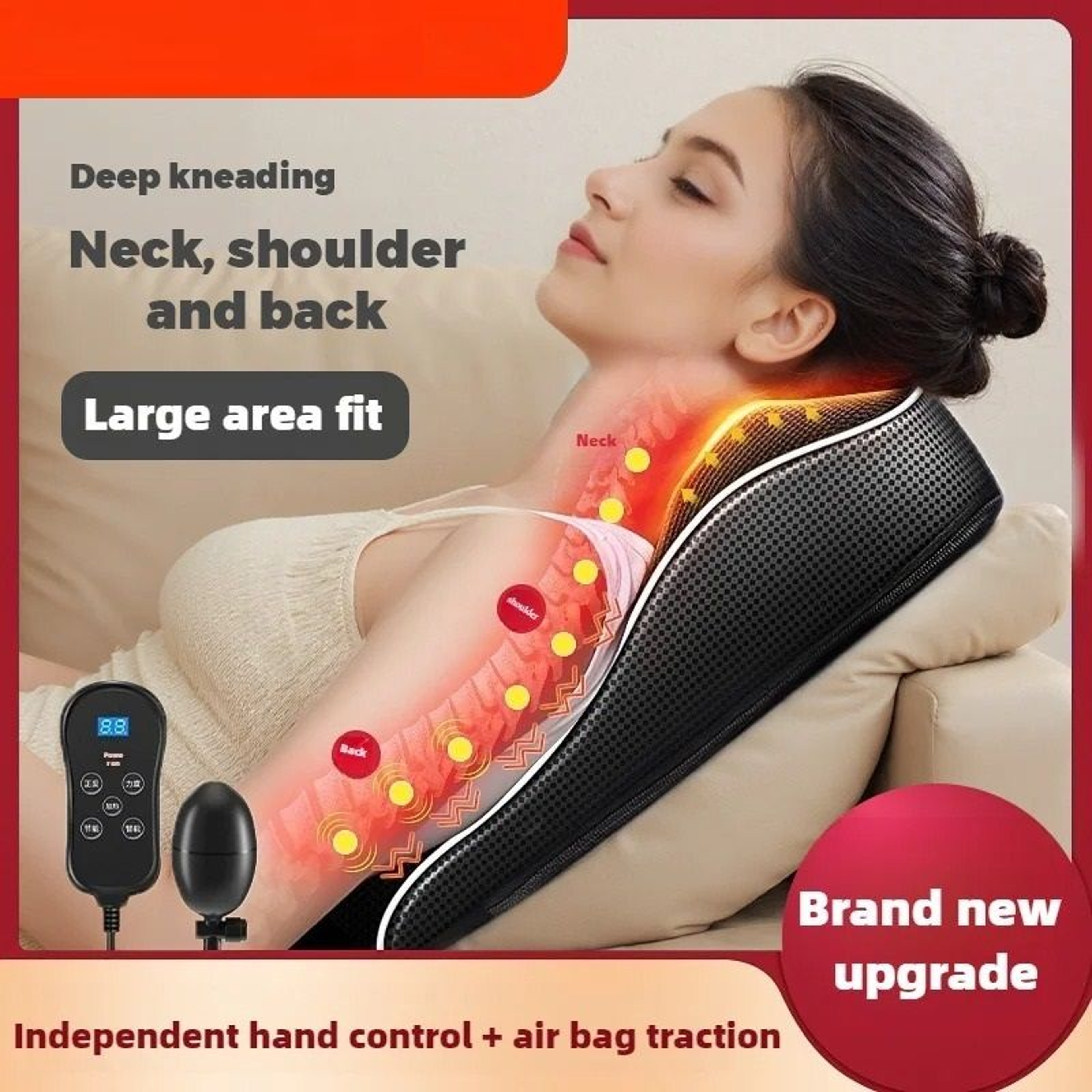 Electric Shiatsu Neck And Back Massage Pillow With Heat 0