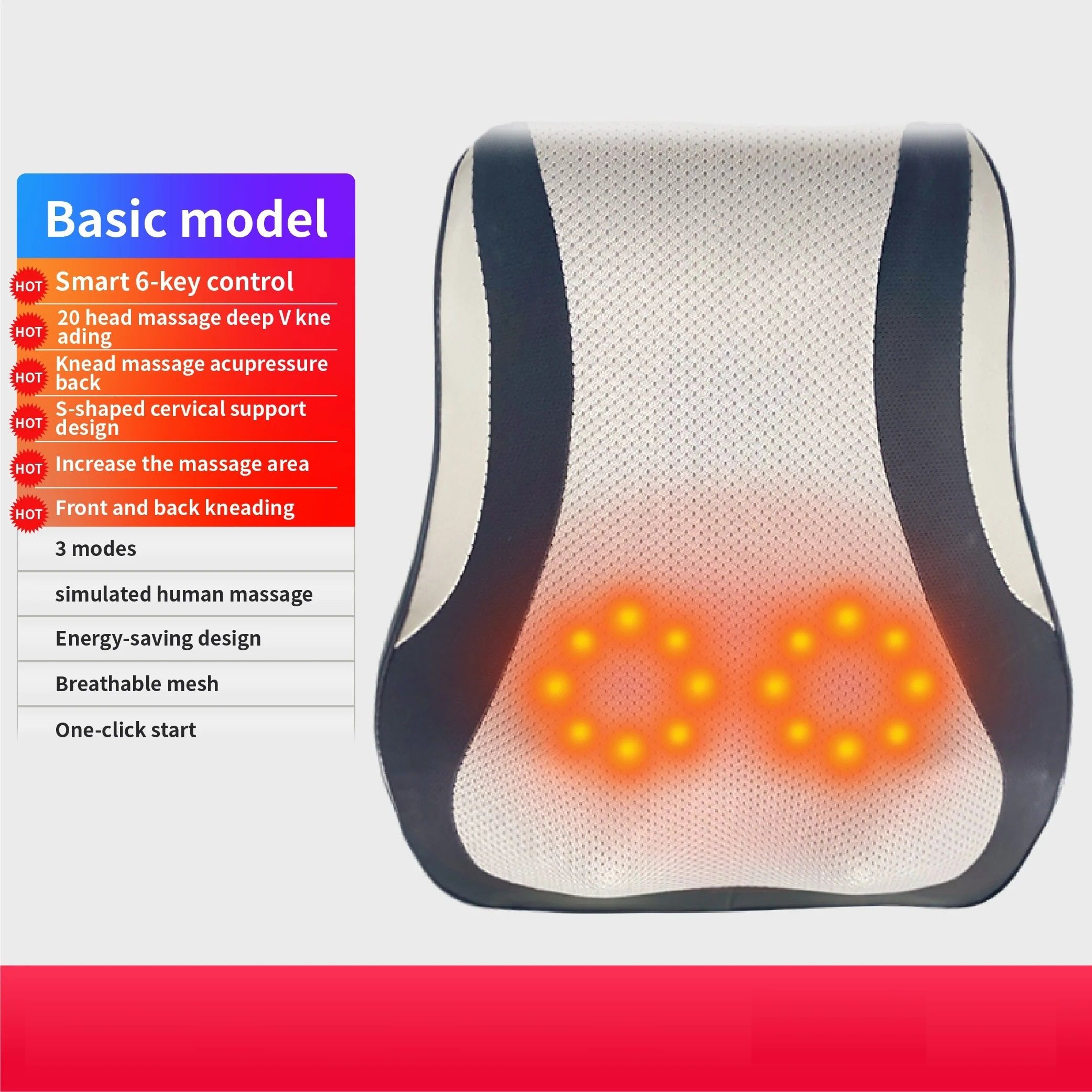 Electric Shiatsu Neck And Back Massage Pillow With Heat 6