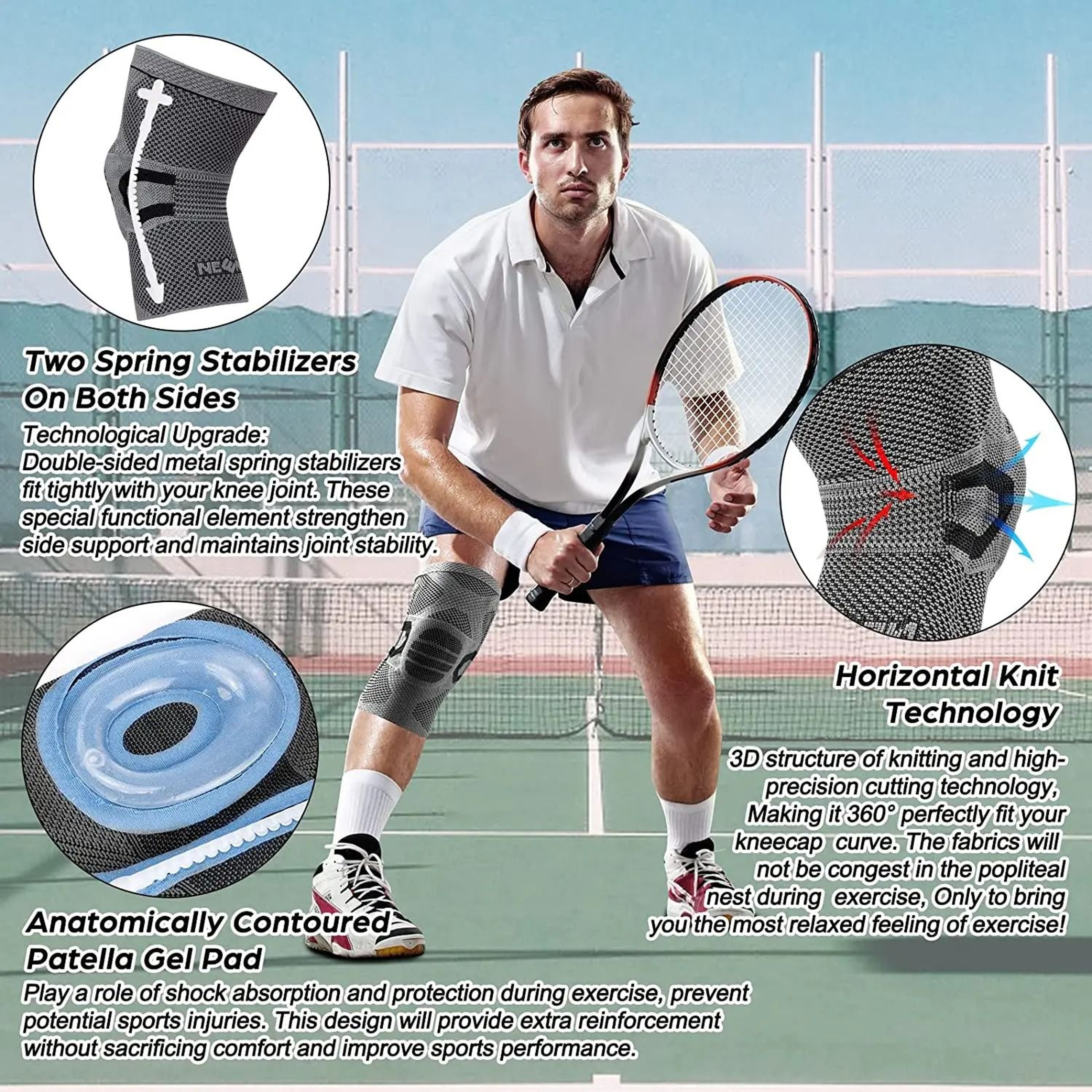 Knee Brace Compression Sleeve For Sports And Joint Support 2