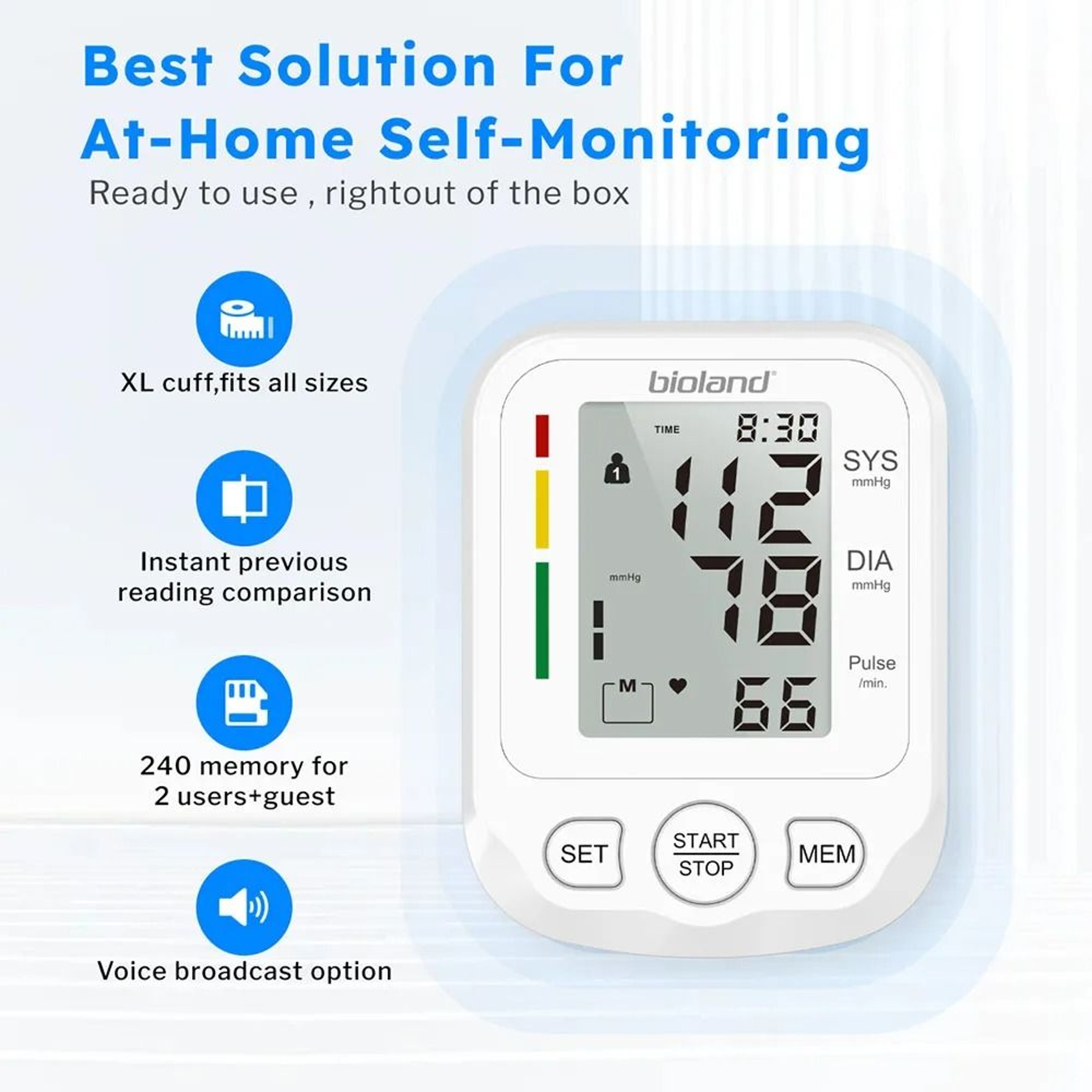 Automatic Upper Arm Blood Pressure Monitor With Pulse Tracking 1