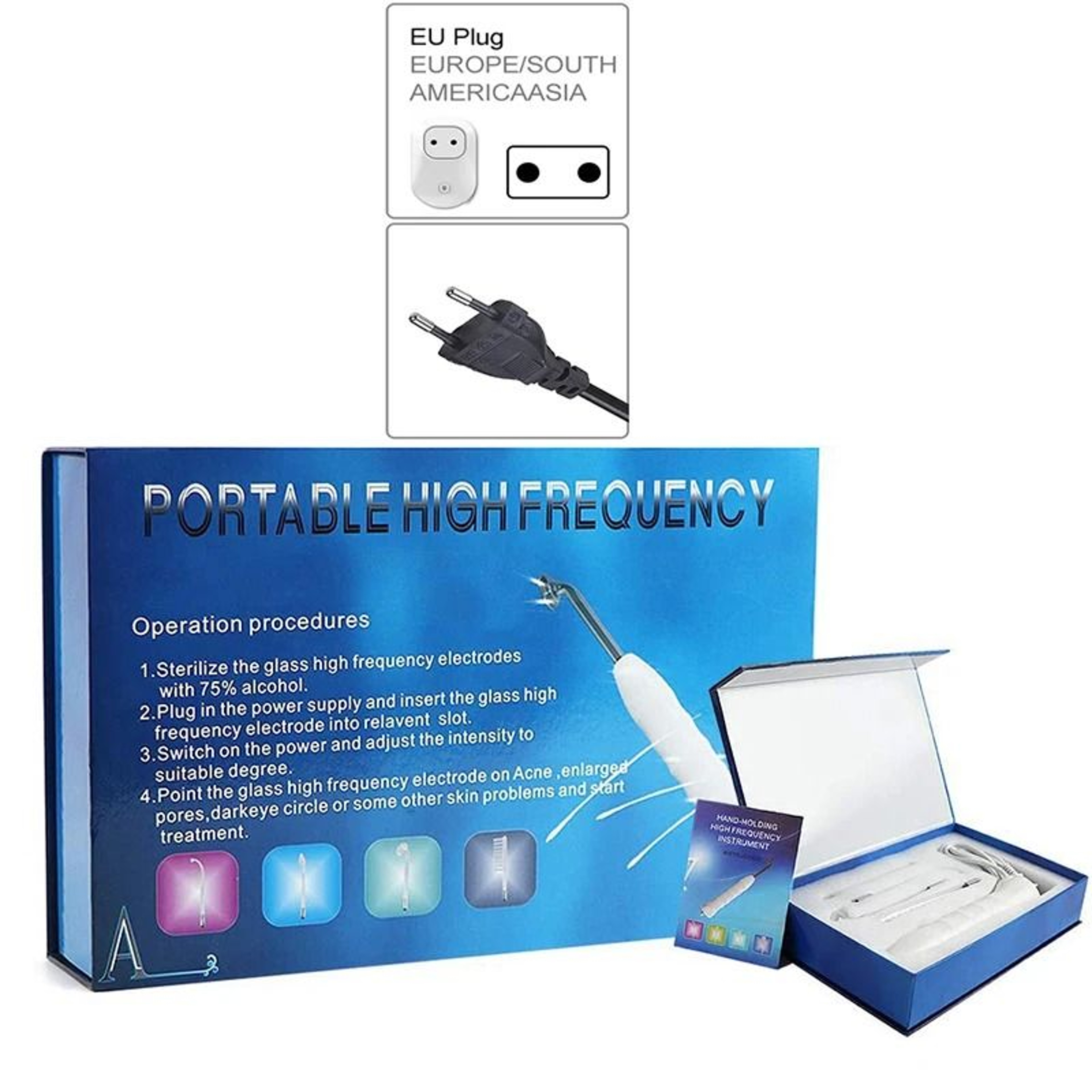 Portable High Frequency Skin Therapy Wand For Wrinkle Reduction And Skin Rejuvenation 7
