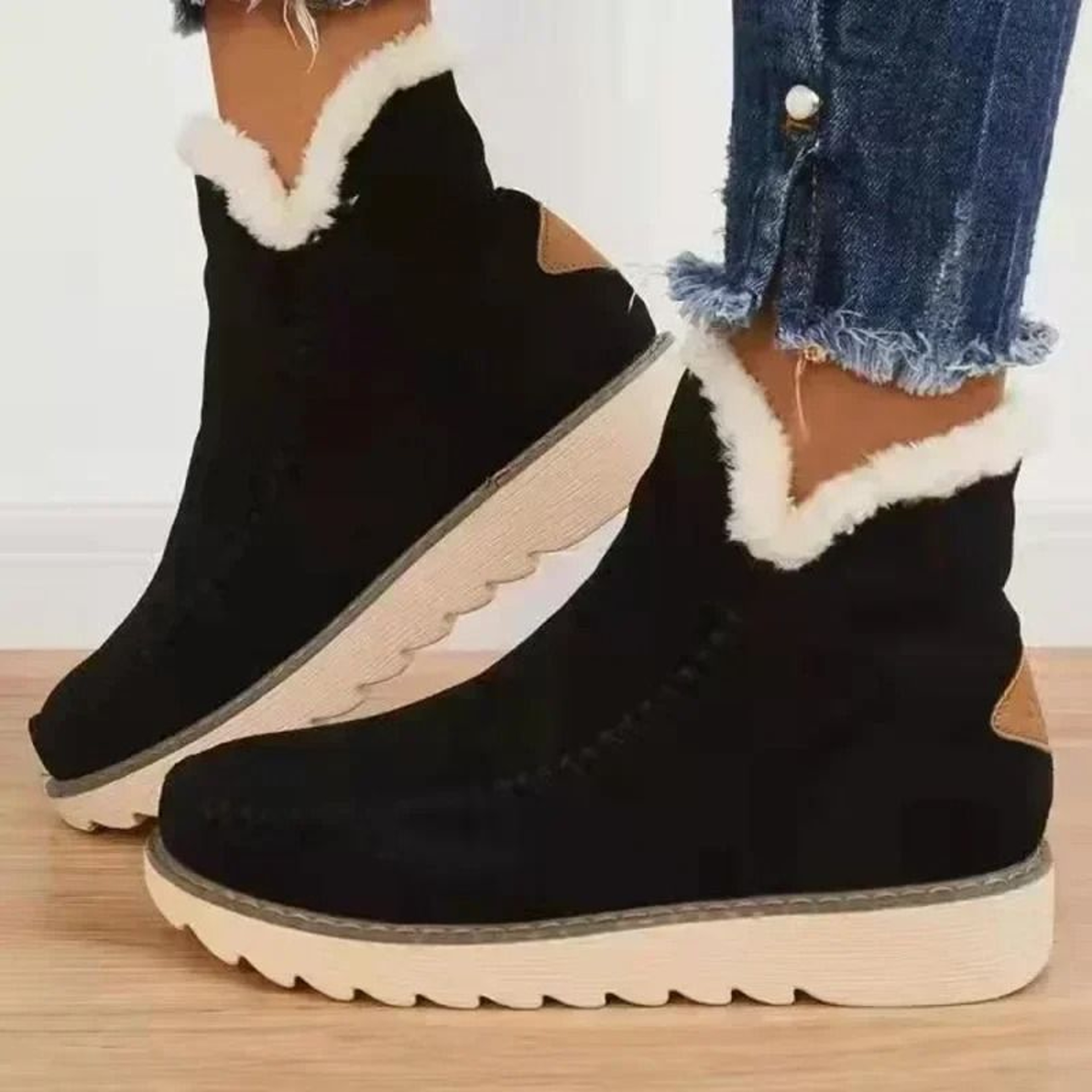 Womens Slip On Platform Snow Boots Warm Ankle Booties 2