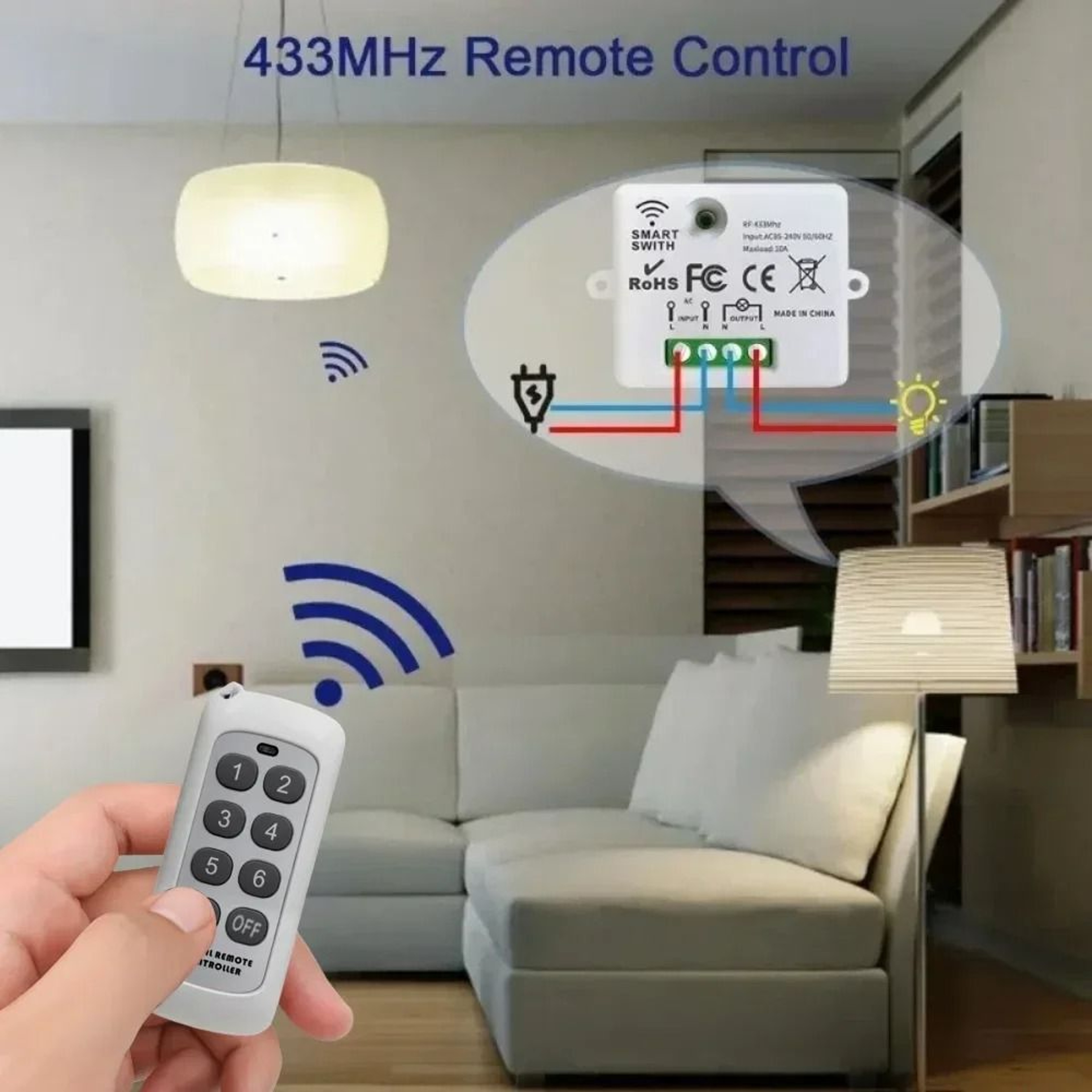 Wireless Smart Light Switch With Remote Control For Home Lighting And Fans 2