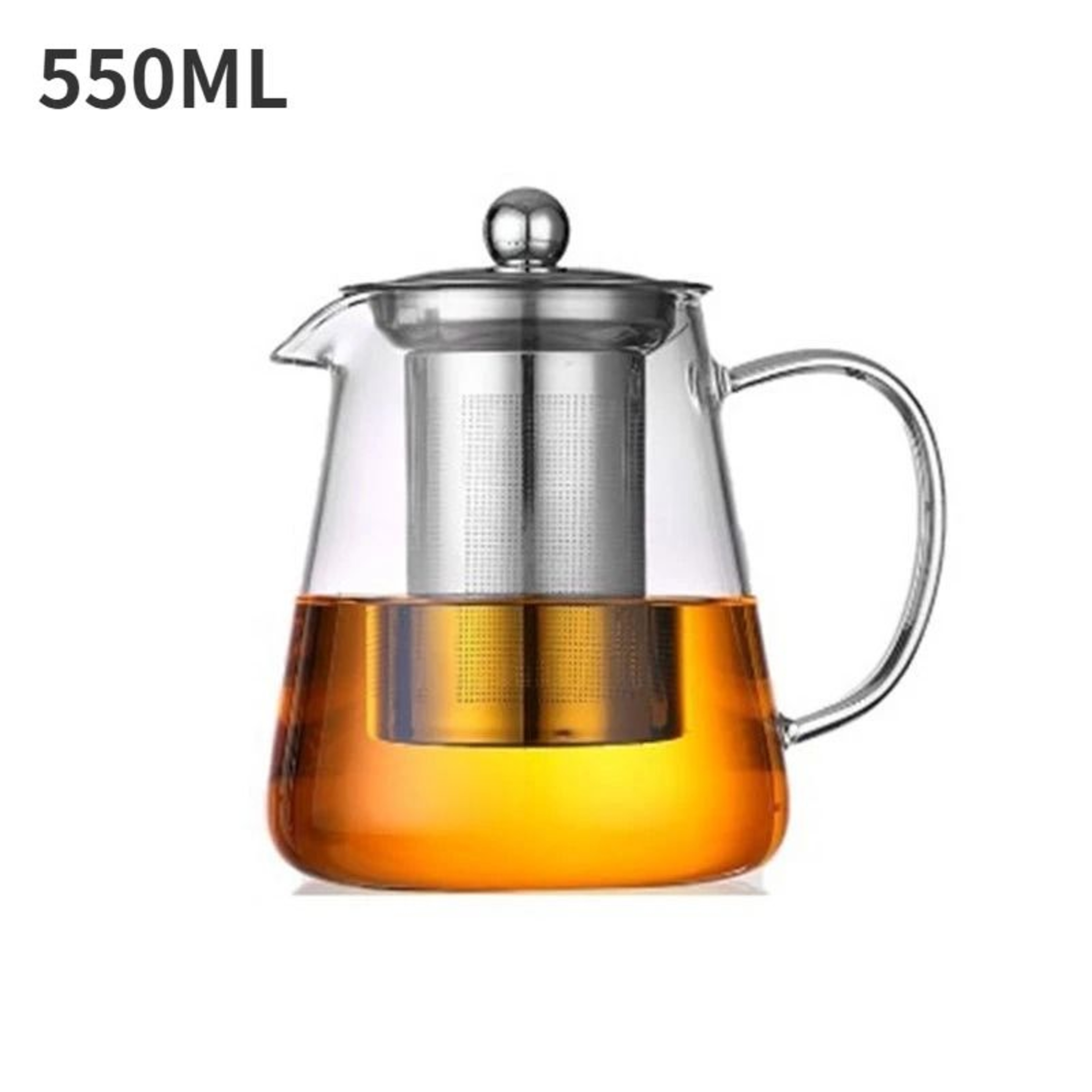 Heat Resistant Glass Teapot With Stainless Steel Infuser 7