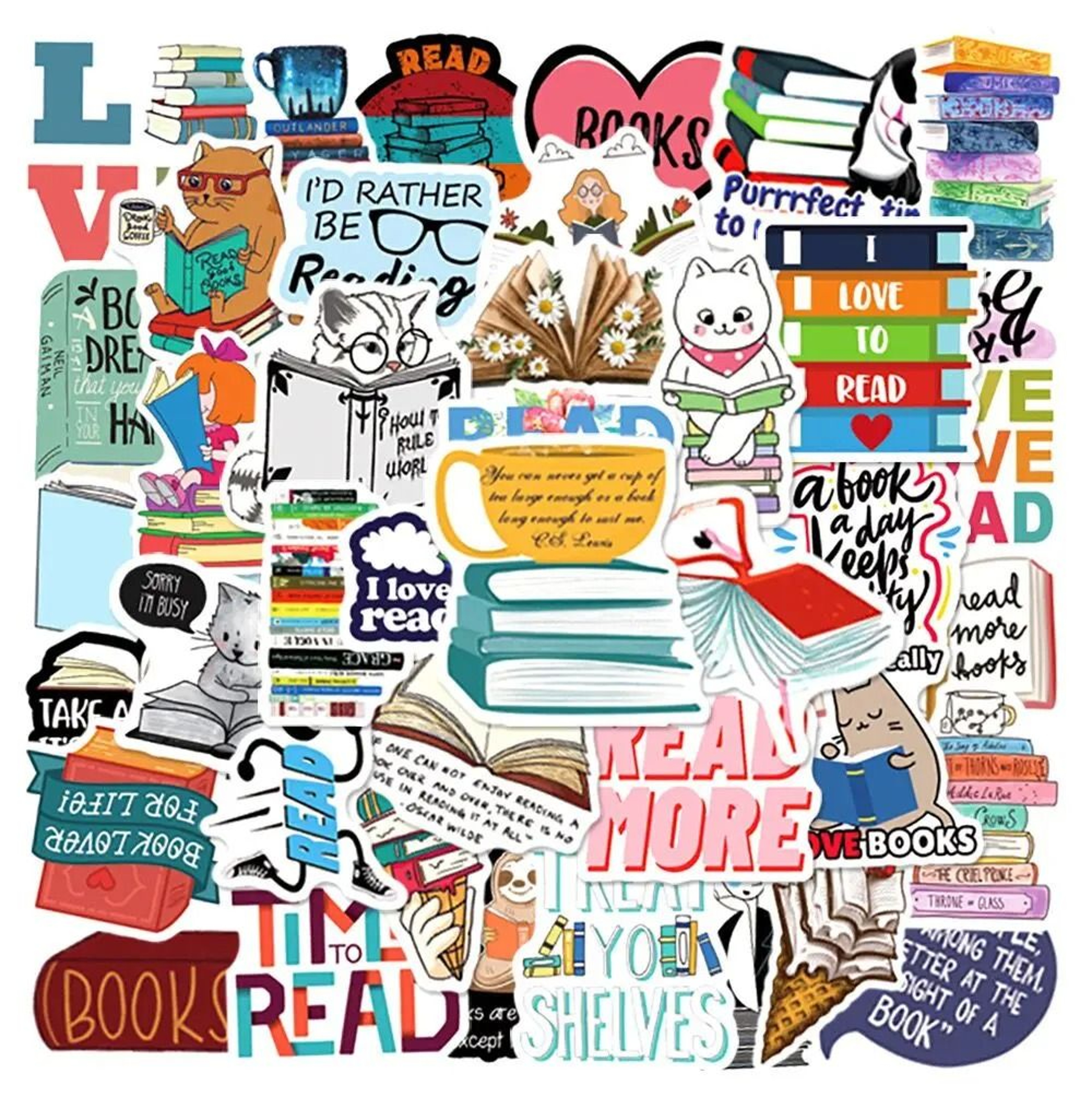 Bookish Reading Sticker Decals Mix Pack 12