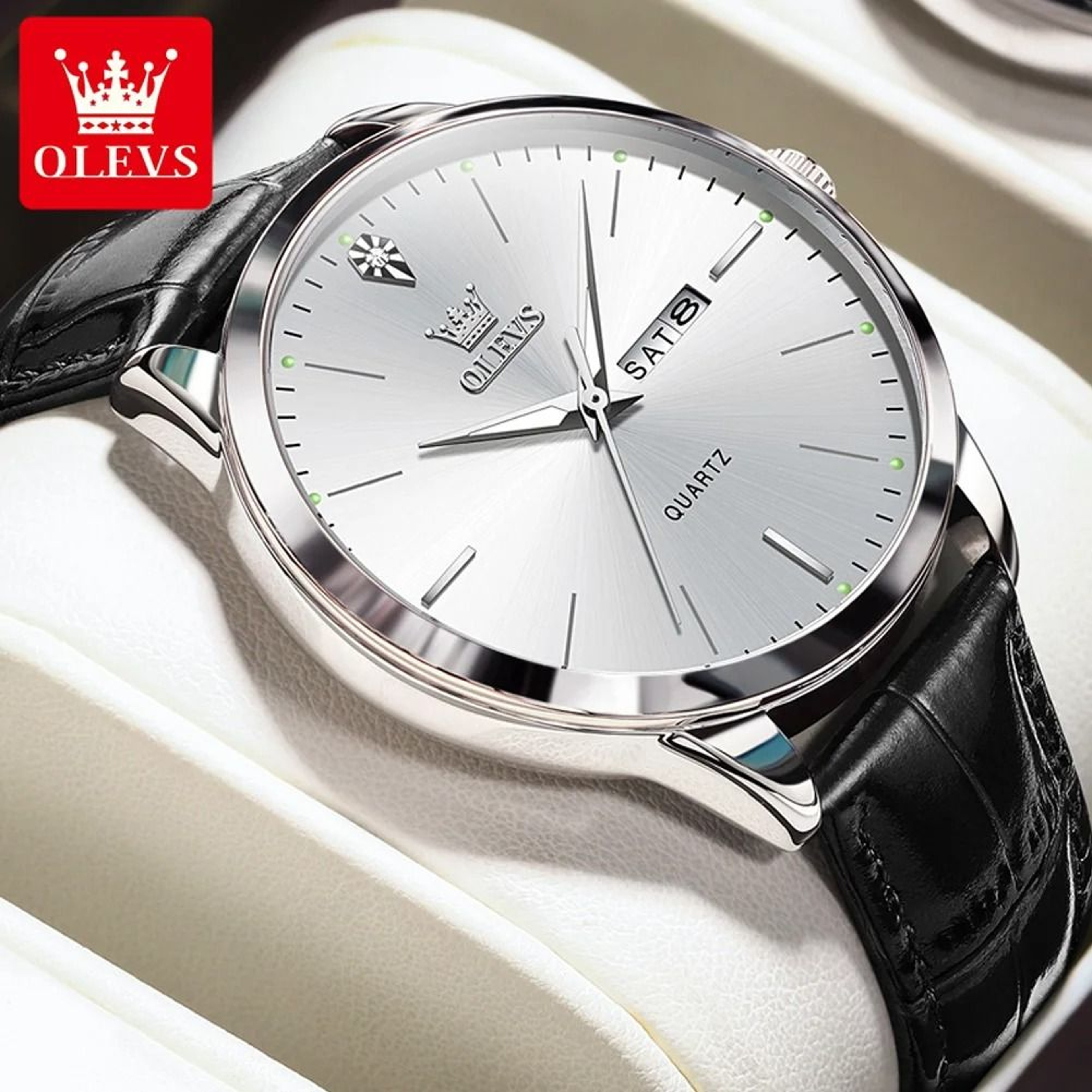 Dual Calendar Quartz Dress Watch For Men With Luminous Display 6