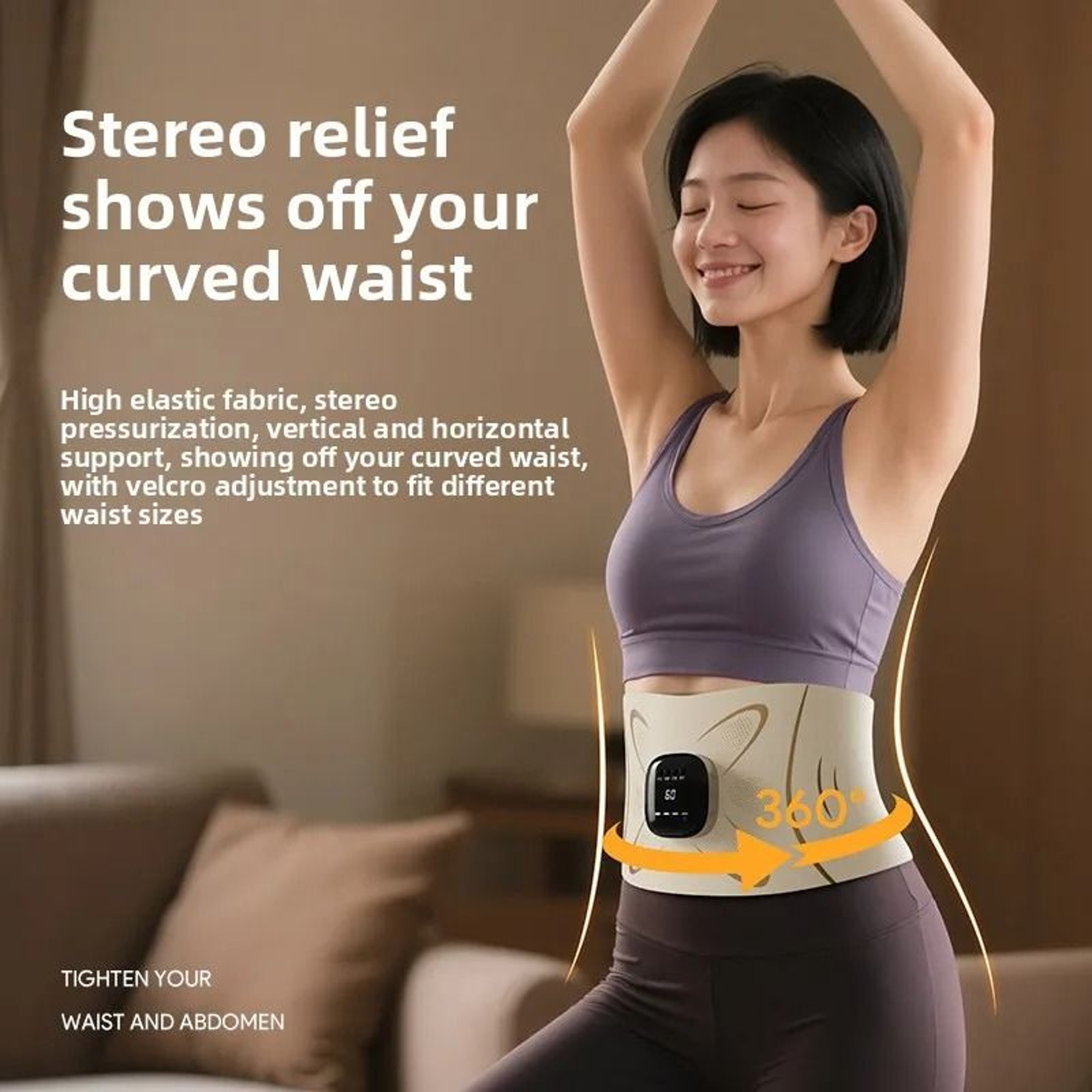 EMS Abdominal Massager Belt With Heating And MicroCurrent Therapy 3
