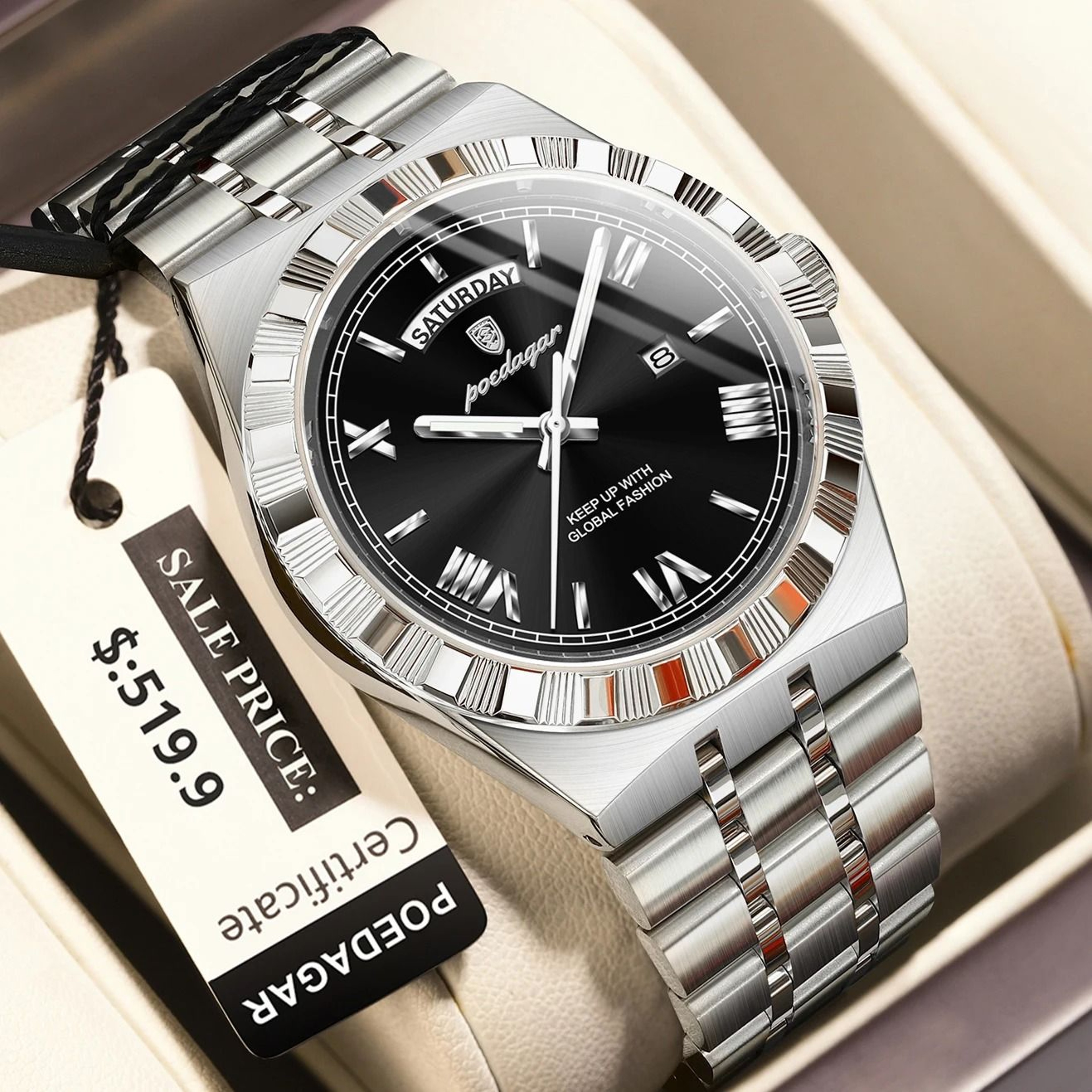 Luxury Business Quartz Watch For Men With Week  Date Display 14