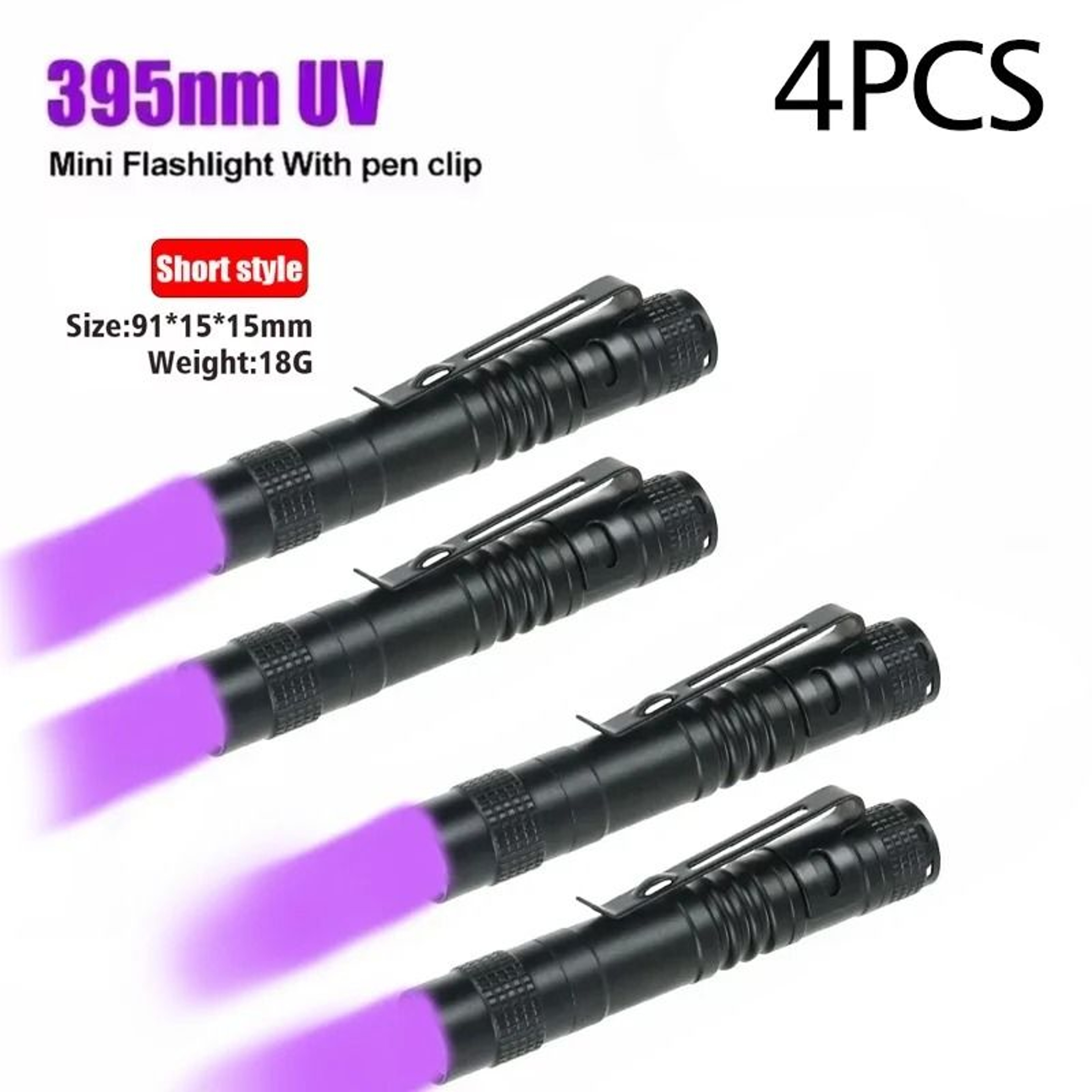 Portable 395nm UV Flashlight With Pocket Clip 10