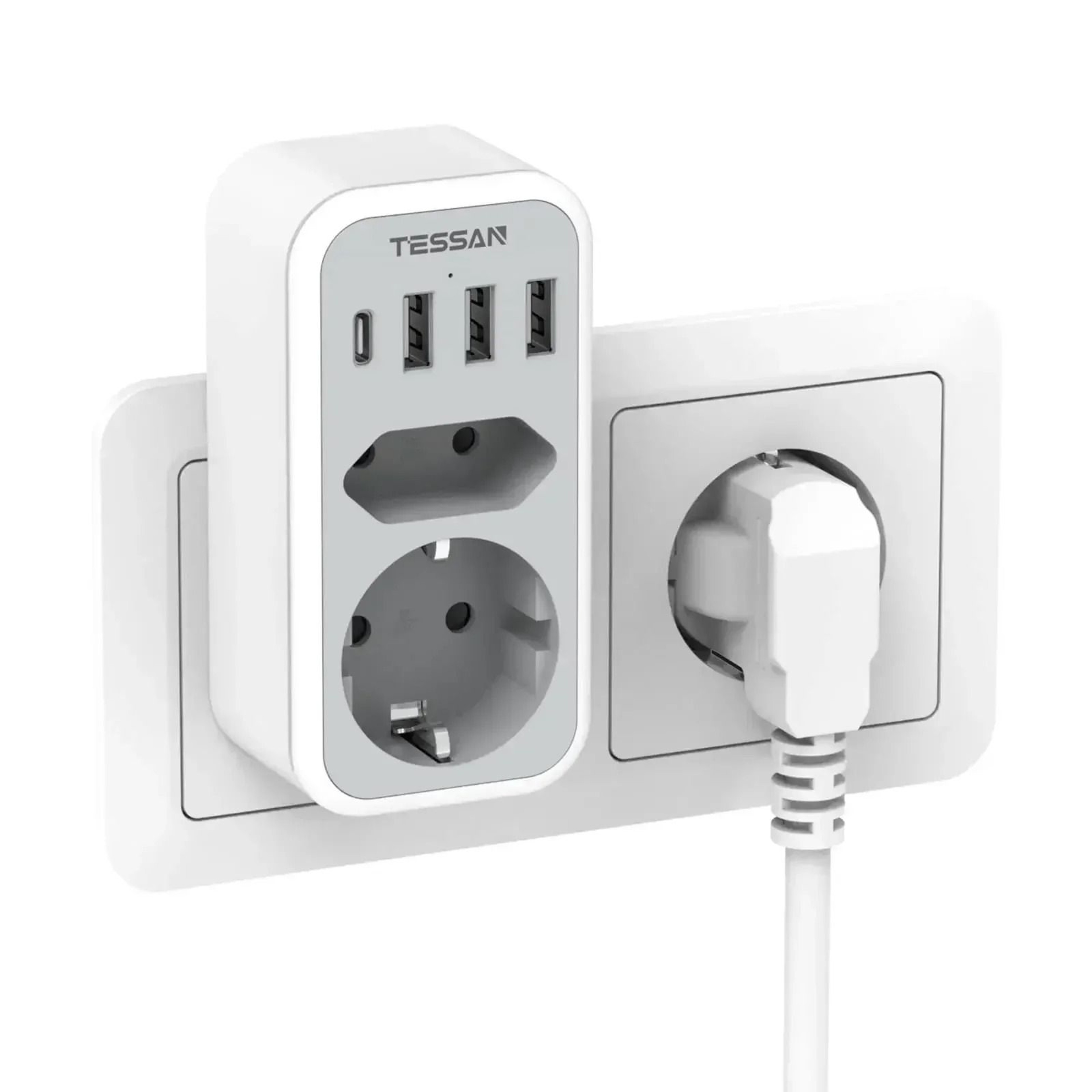 EU Power Strip With USB And AC Outlets 12