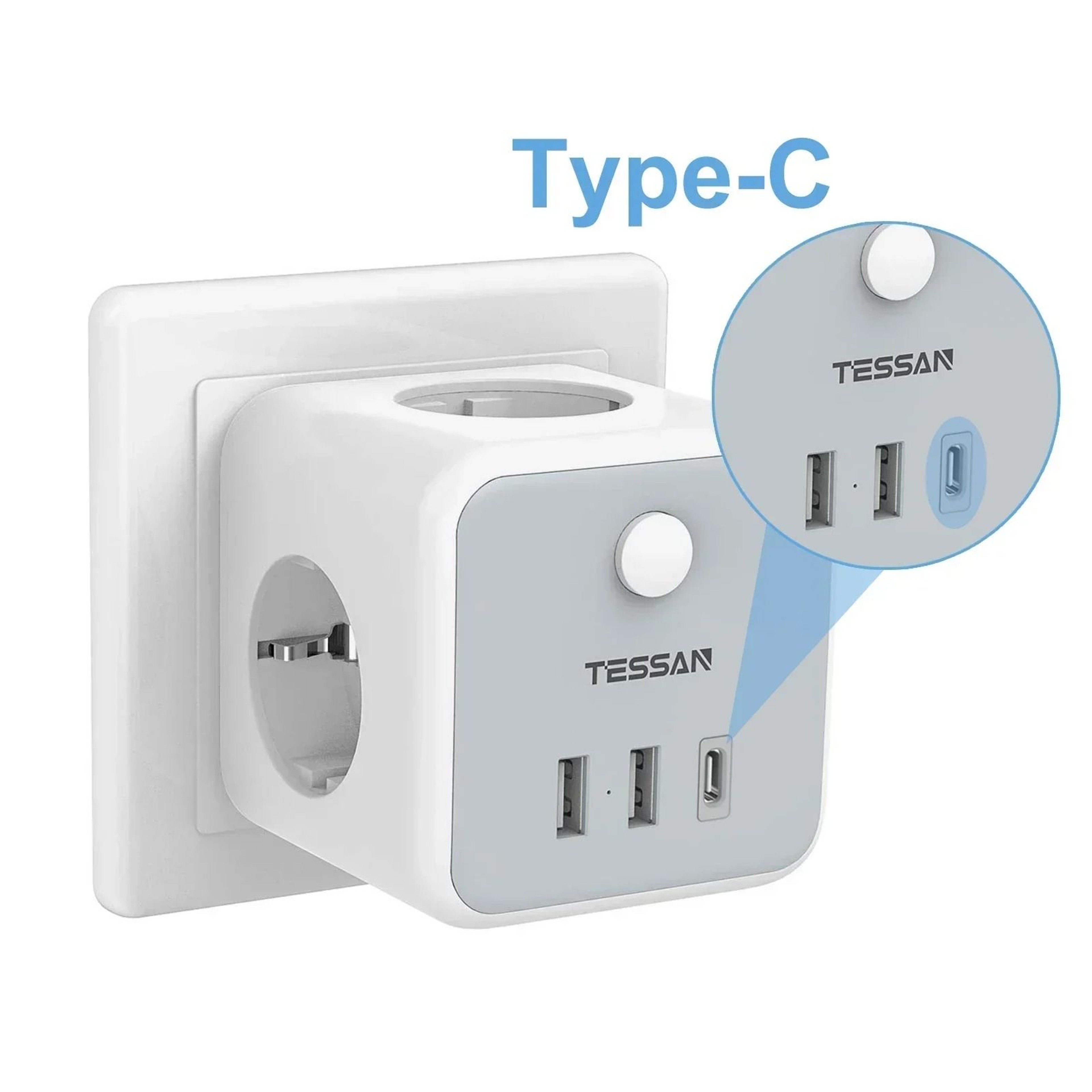 EU Power Strip With USB And AC Outlets 15