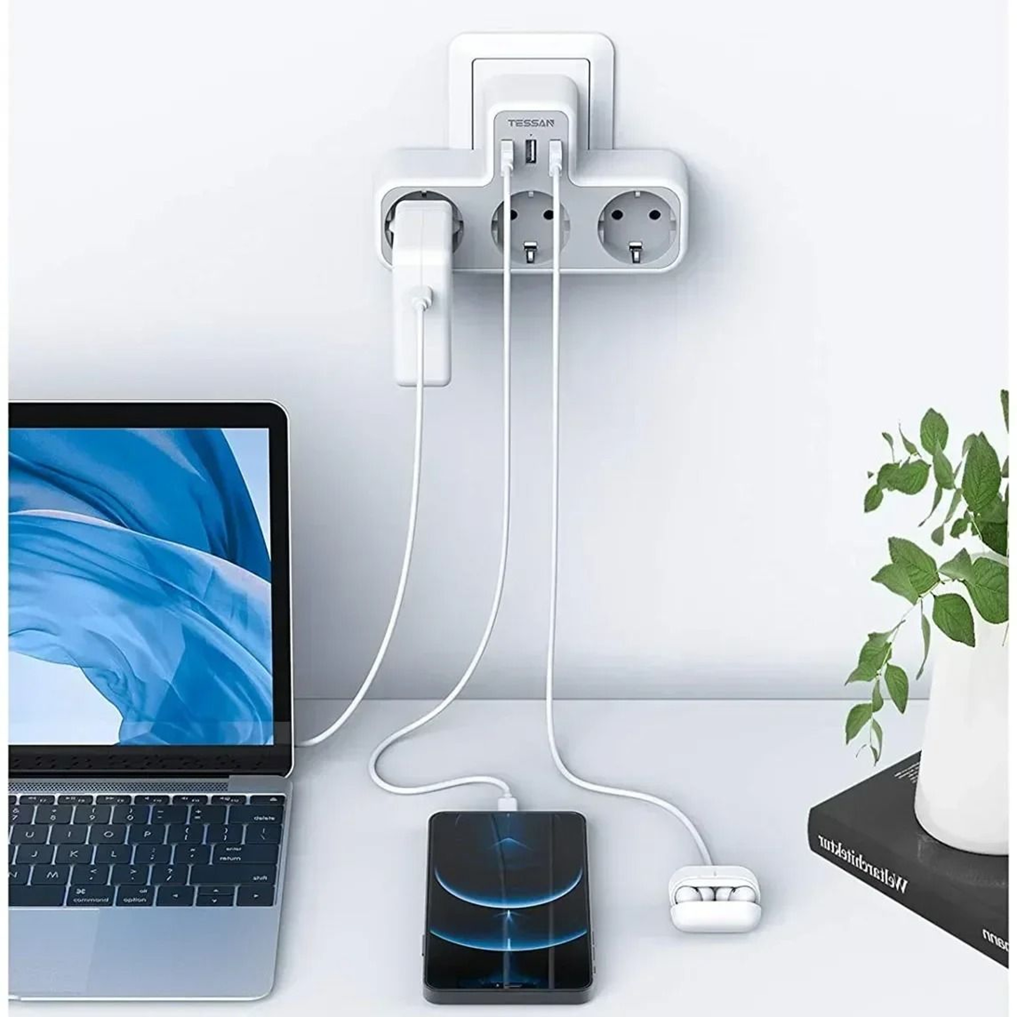 EU Power Strip With USB And AC Outlets 0