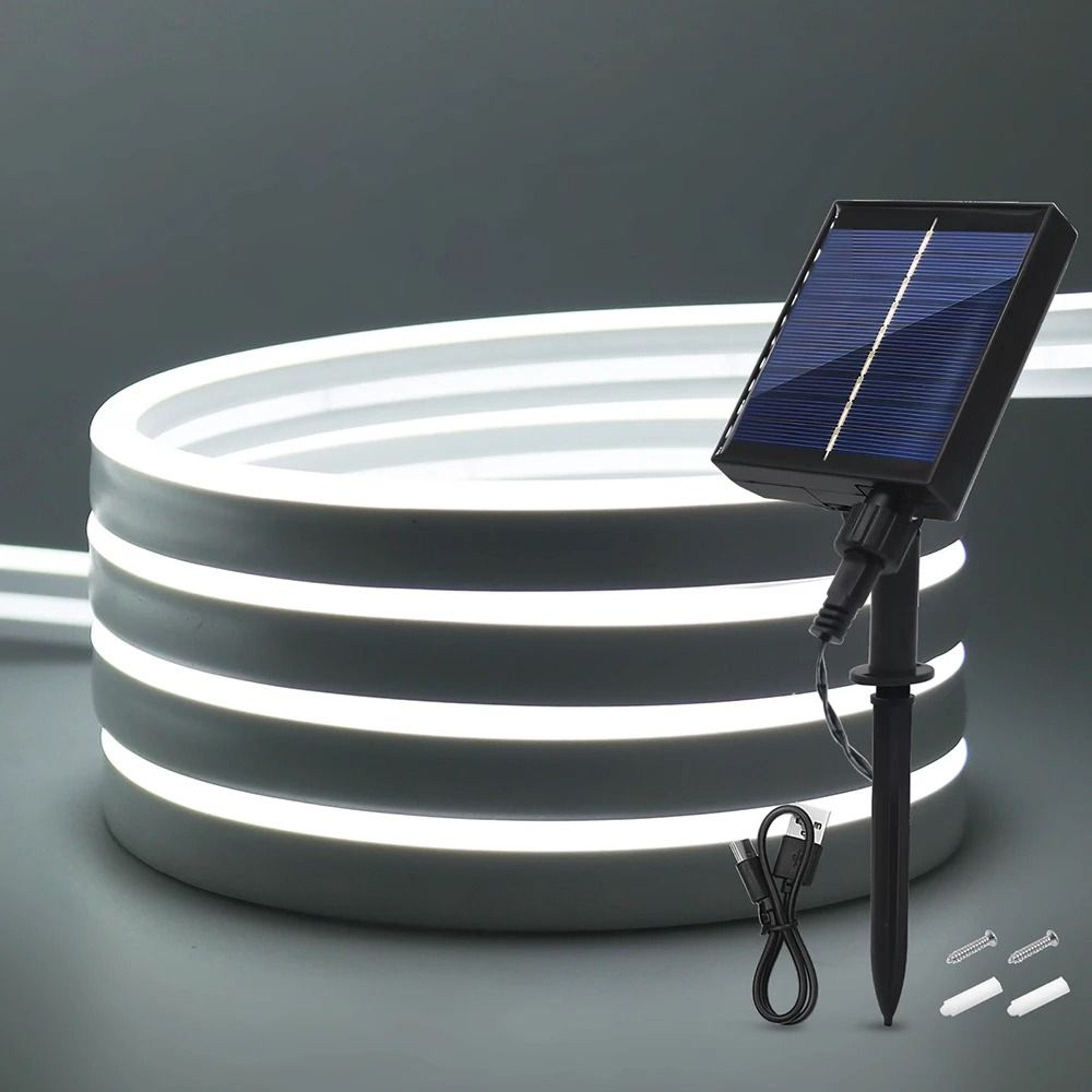 Solar Powered Waterproof Neon Light Strip With Multiple Modes 7