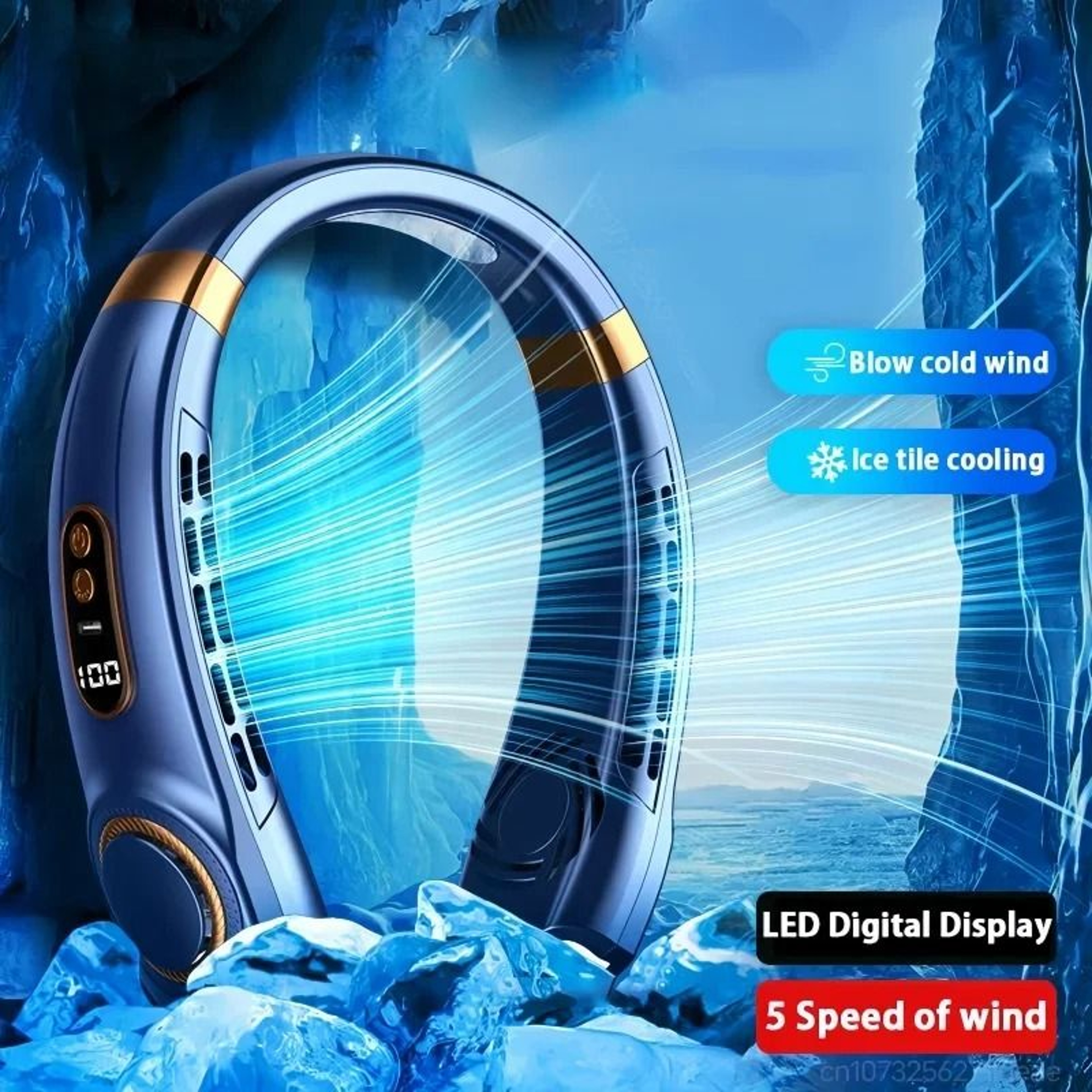 Portable Neck Fan With LED  Bladeless Design 0