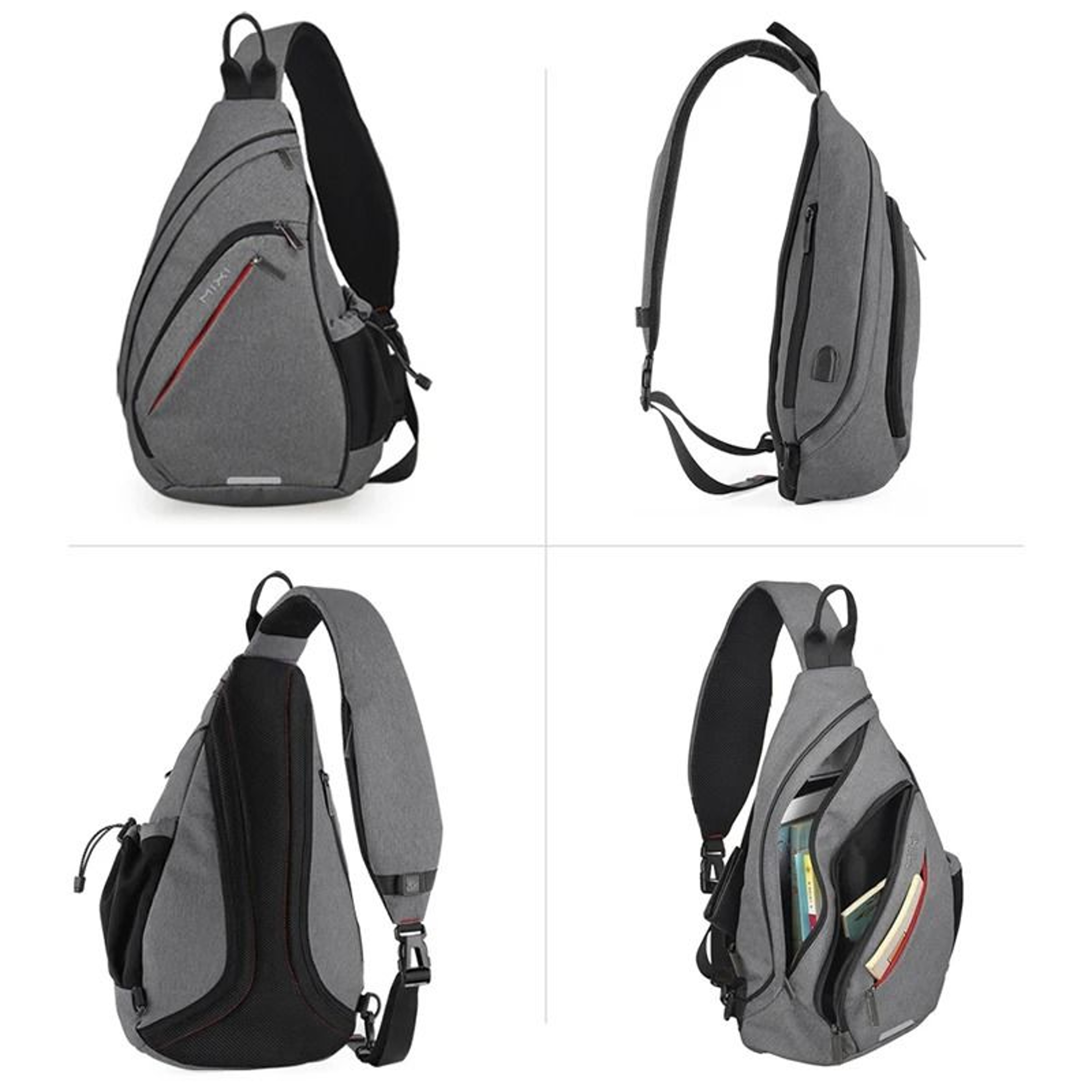 Sling Crossbody USB Backpack For Men  Women 2