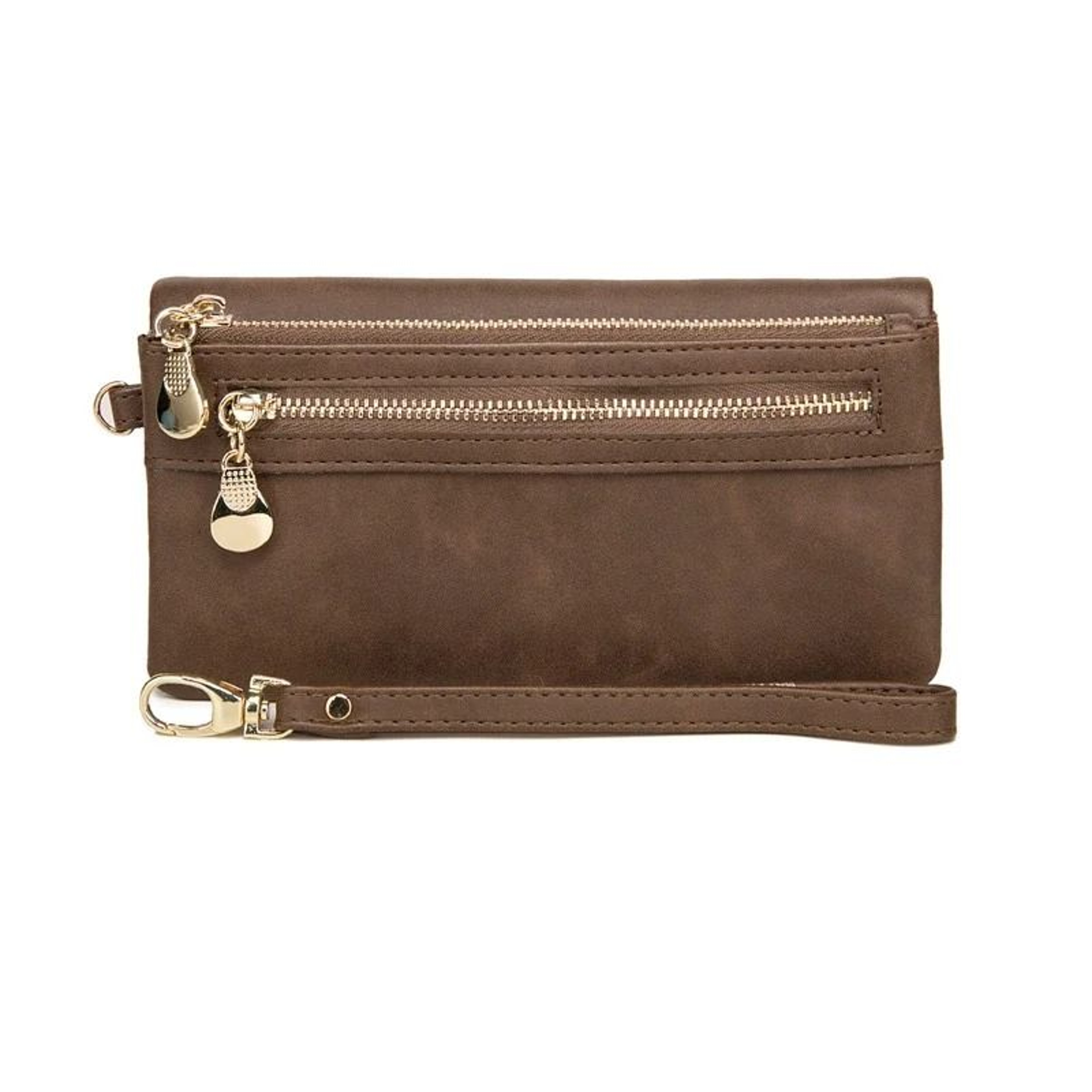 Large Capacity Womens Leather Wallet With Double Zipper 11