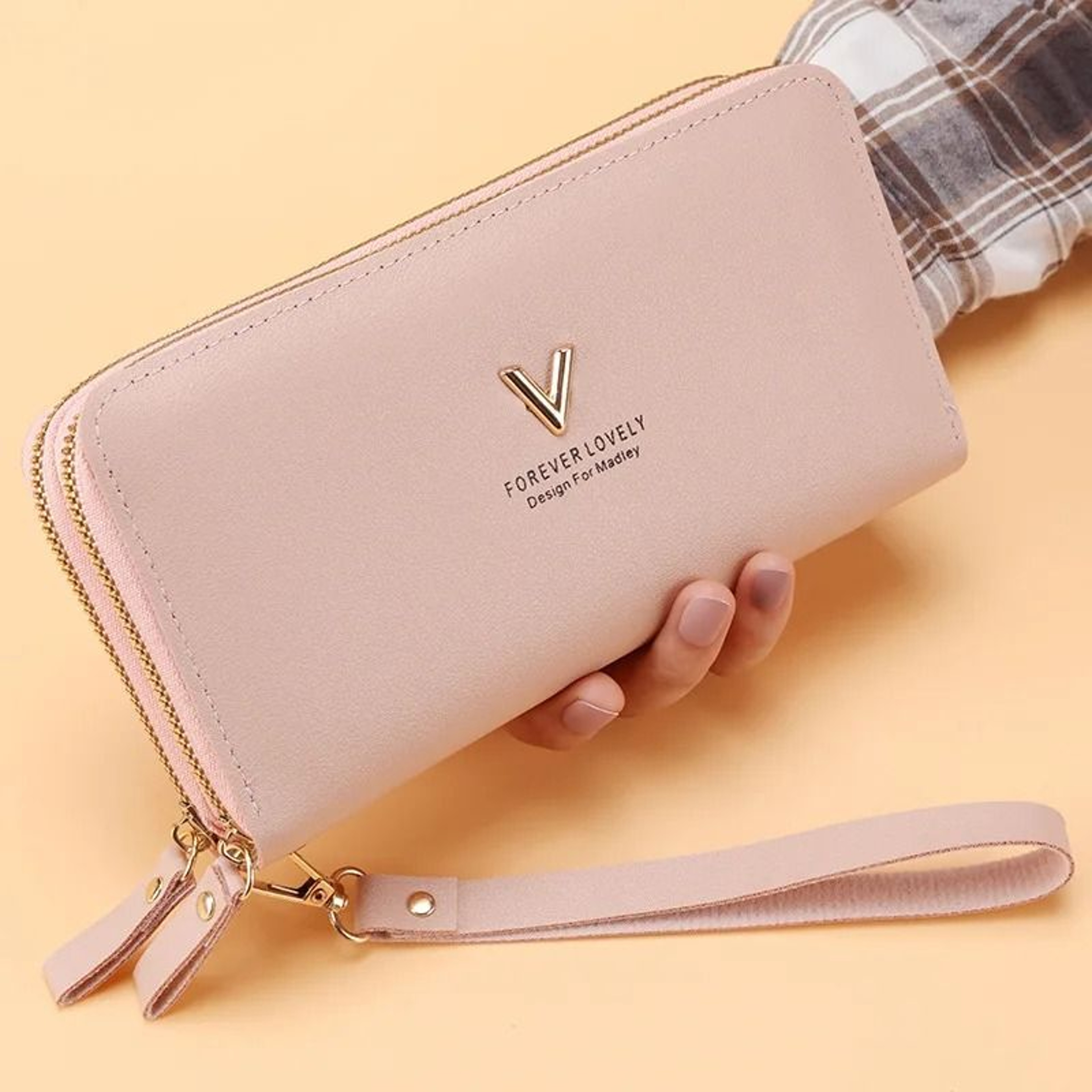 Long Womens Clutch Wallet With Double Zipper And Tassel Accent 16