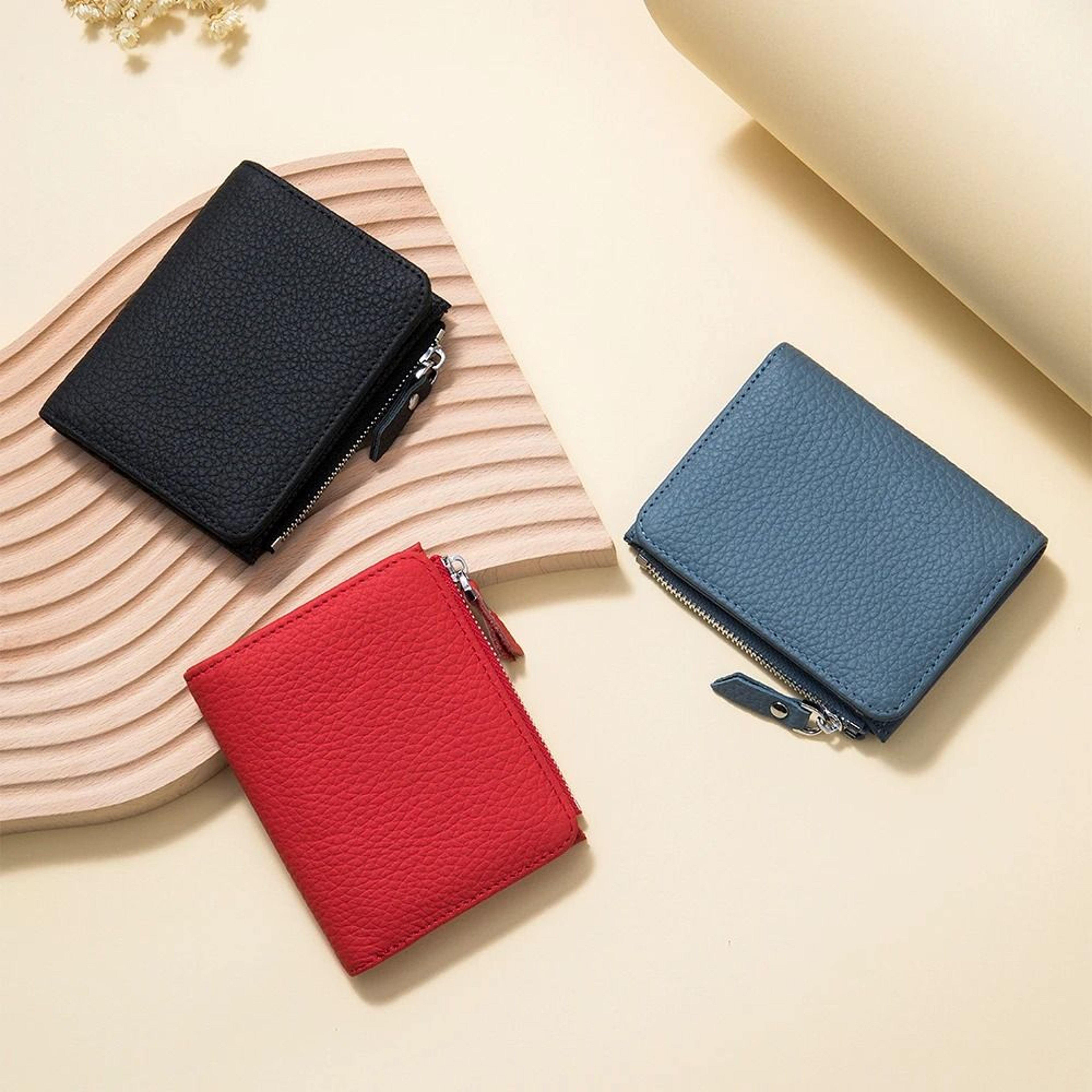 Genuine Leather Zip Wallet With RFID Protection 5