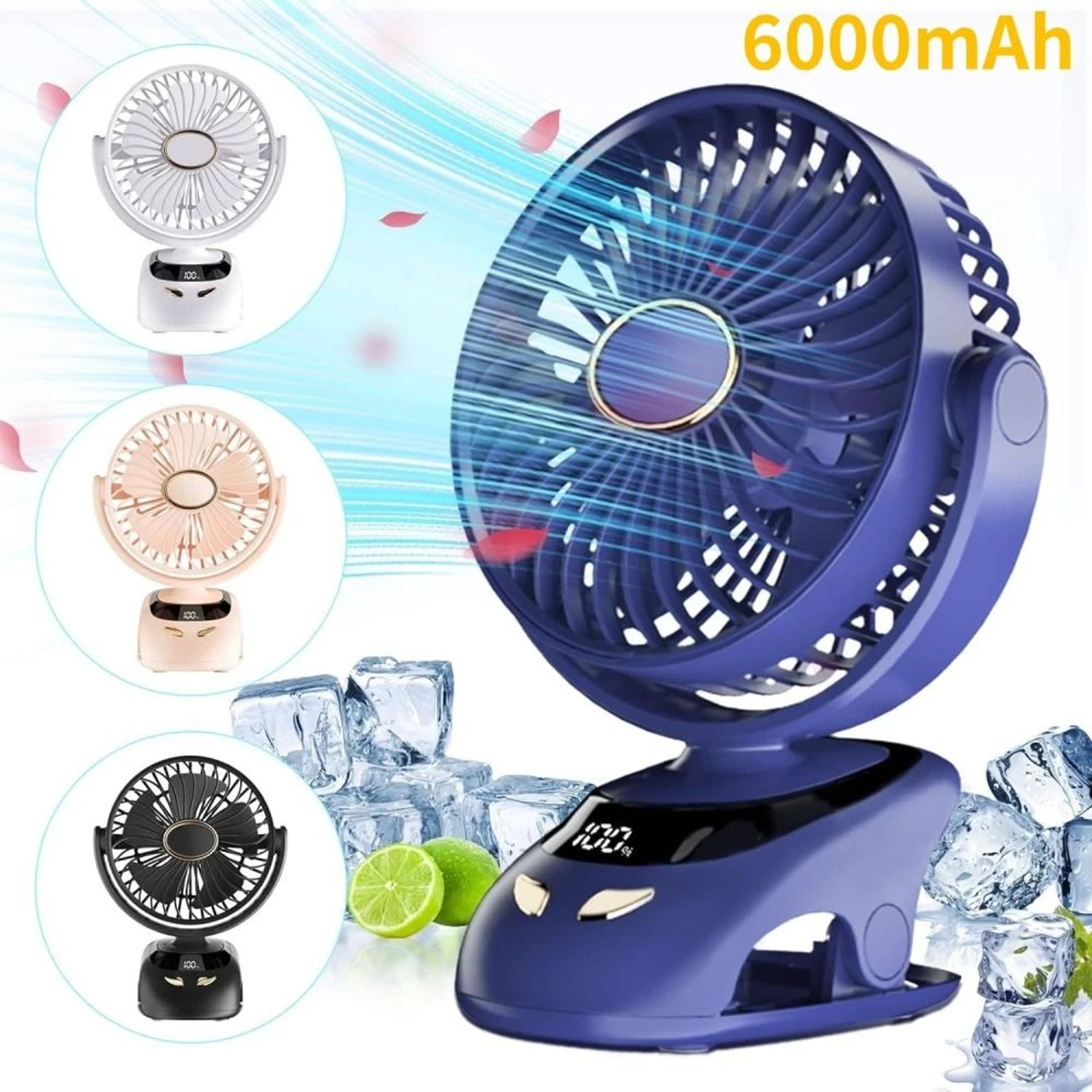 Portable Clip On Desk Fan With Rechargeable Battery For Home And Travel 9
