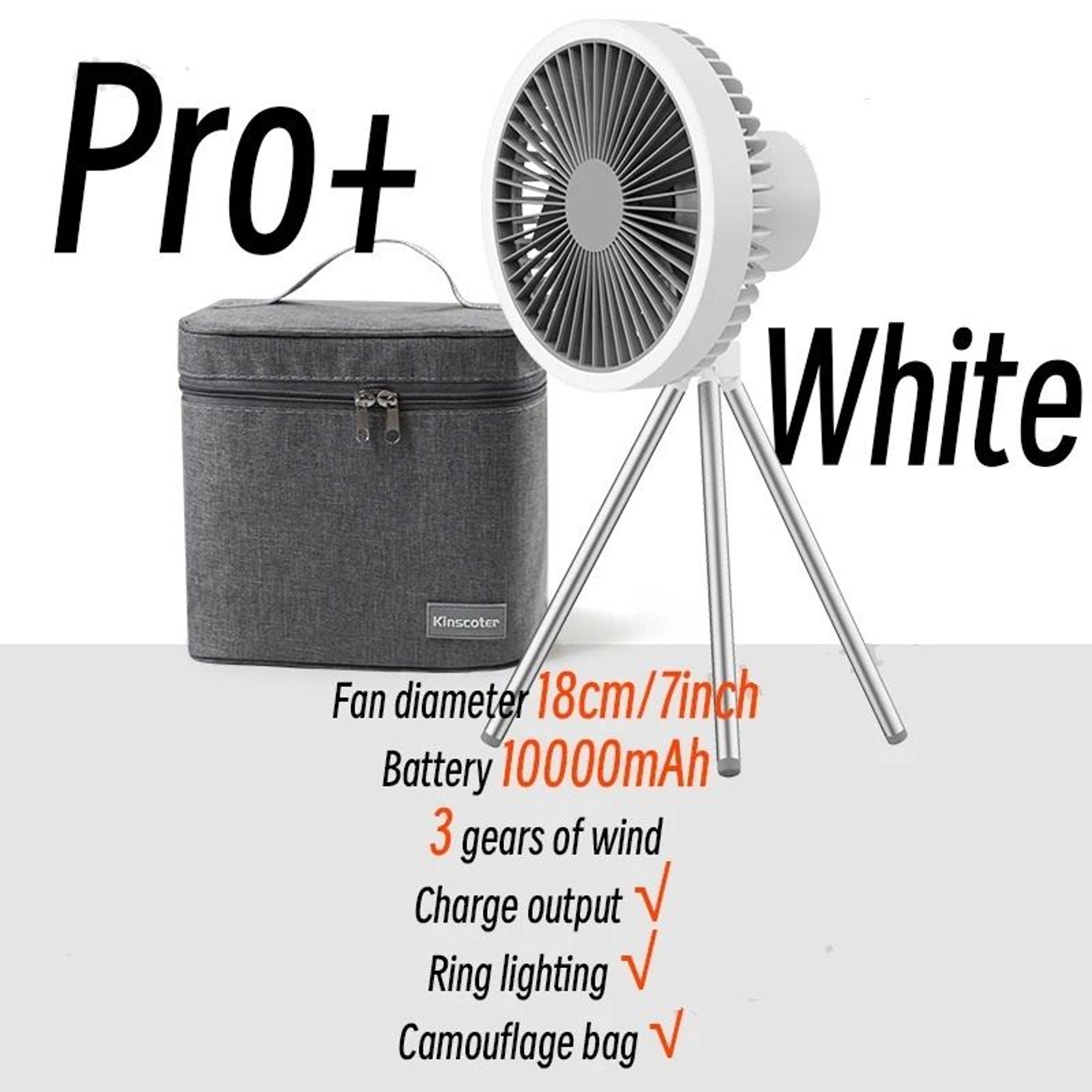 Portable Camping Fan With Power Bank LED Light And Tripod Stand 10