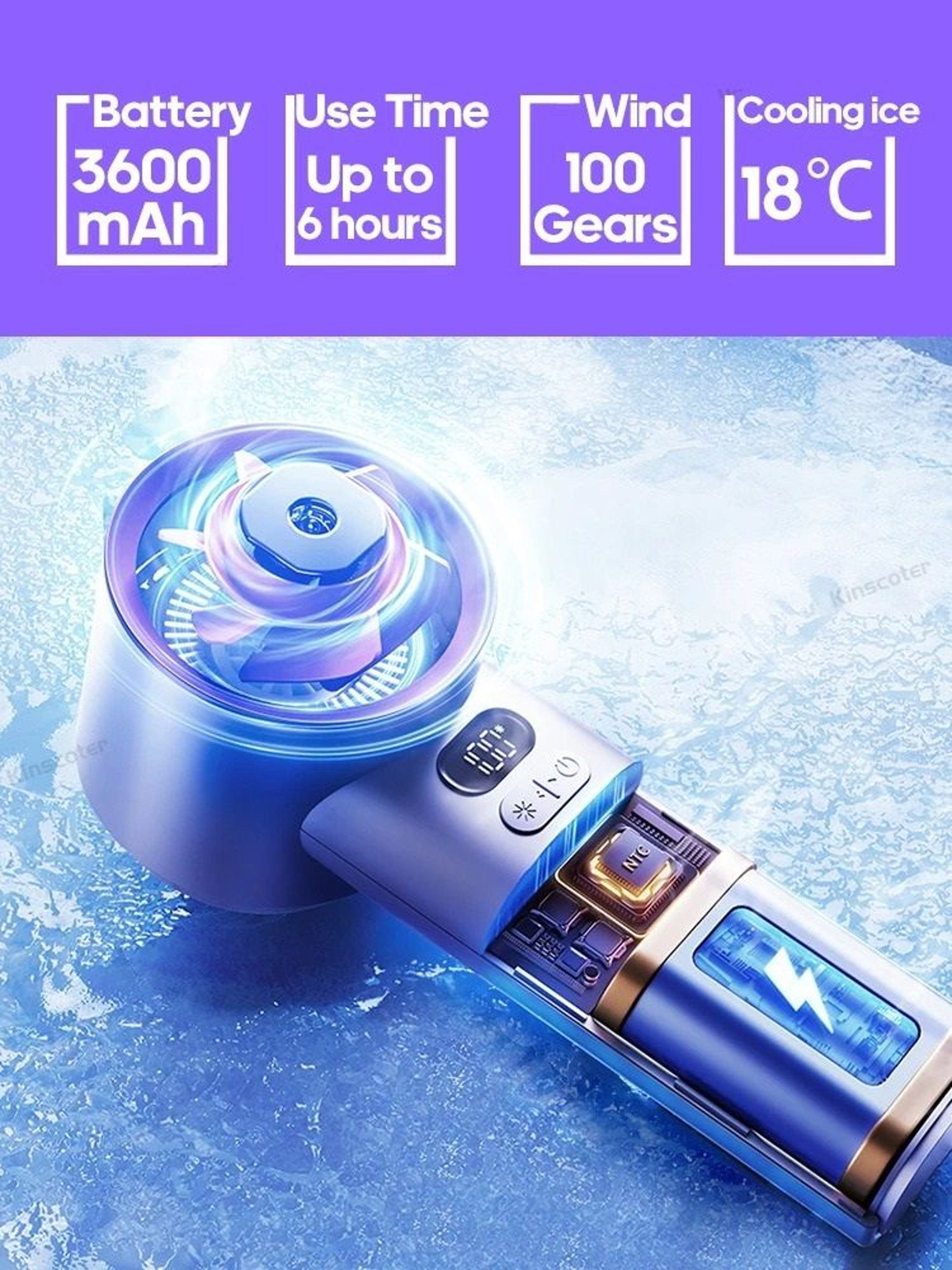 Portable Handheld Turbo Fan With 100 Adjustable Speeds 2