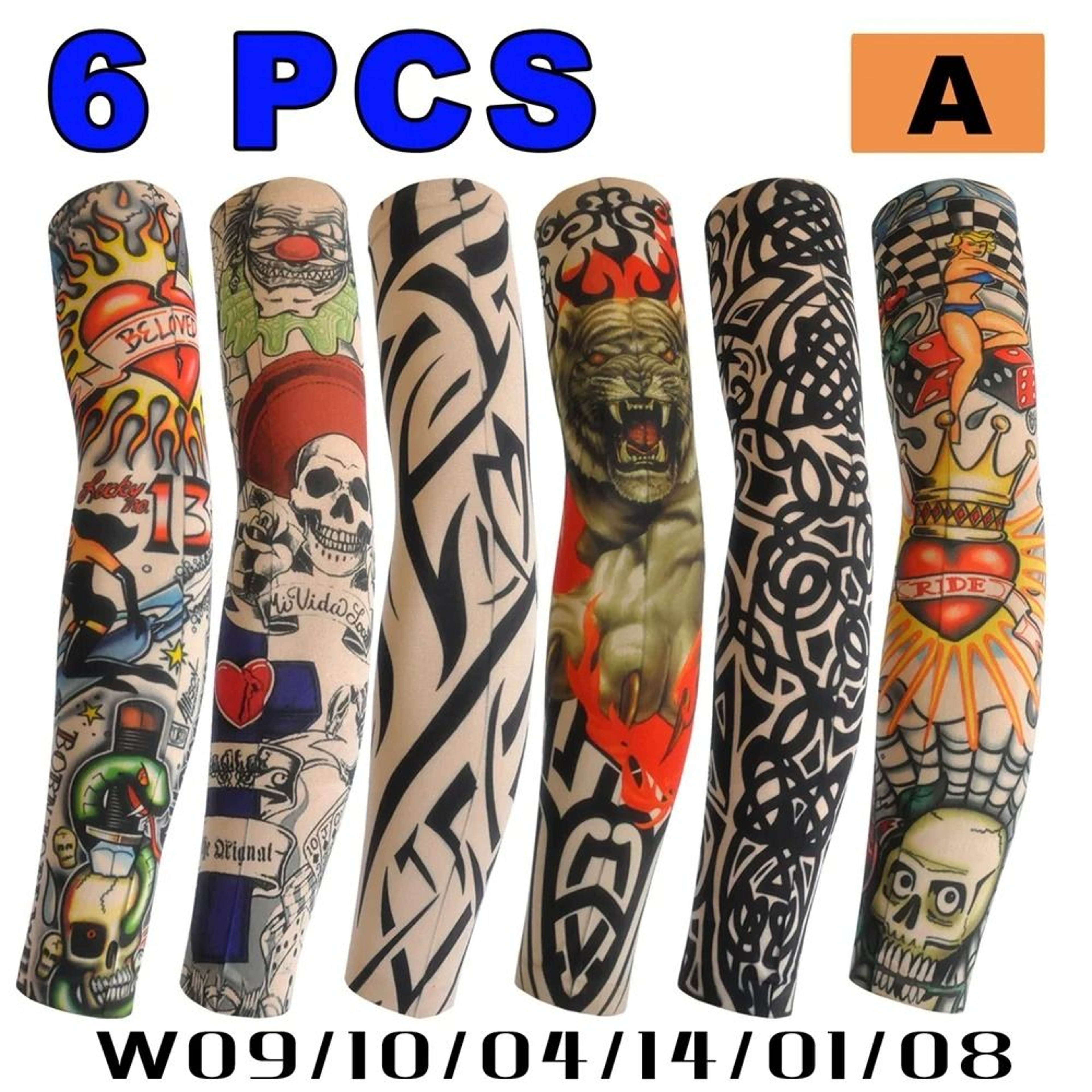 6 Piece Tattoo Arm Sleeve Set For Men And Women 7