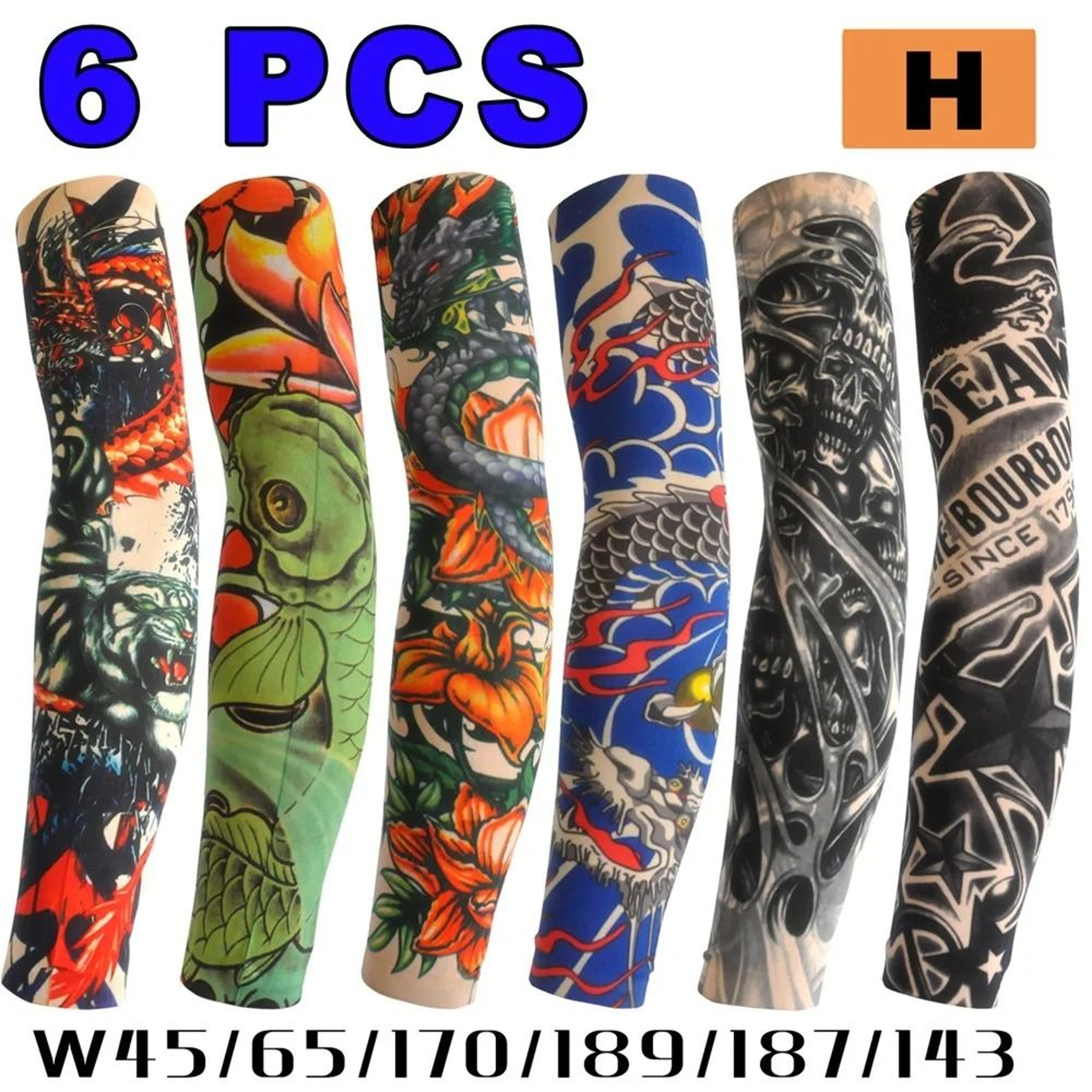 6 Piece Tattoo Arm Sleeve Set For Men And Women 13