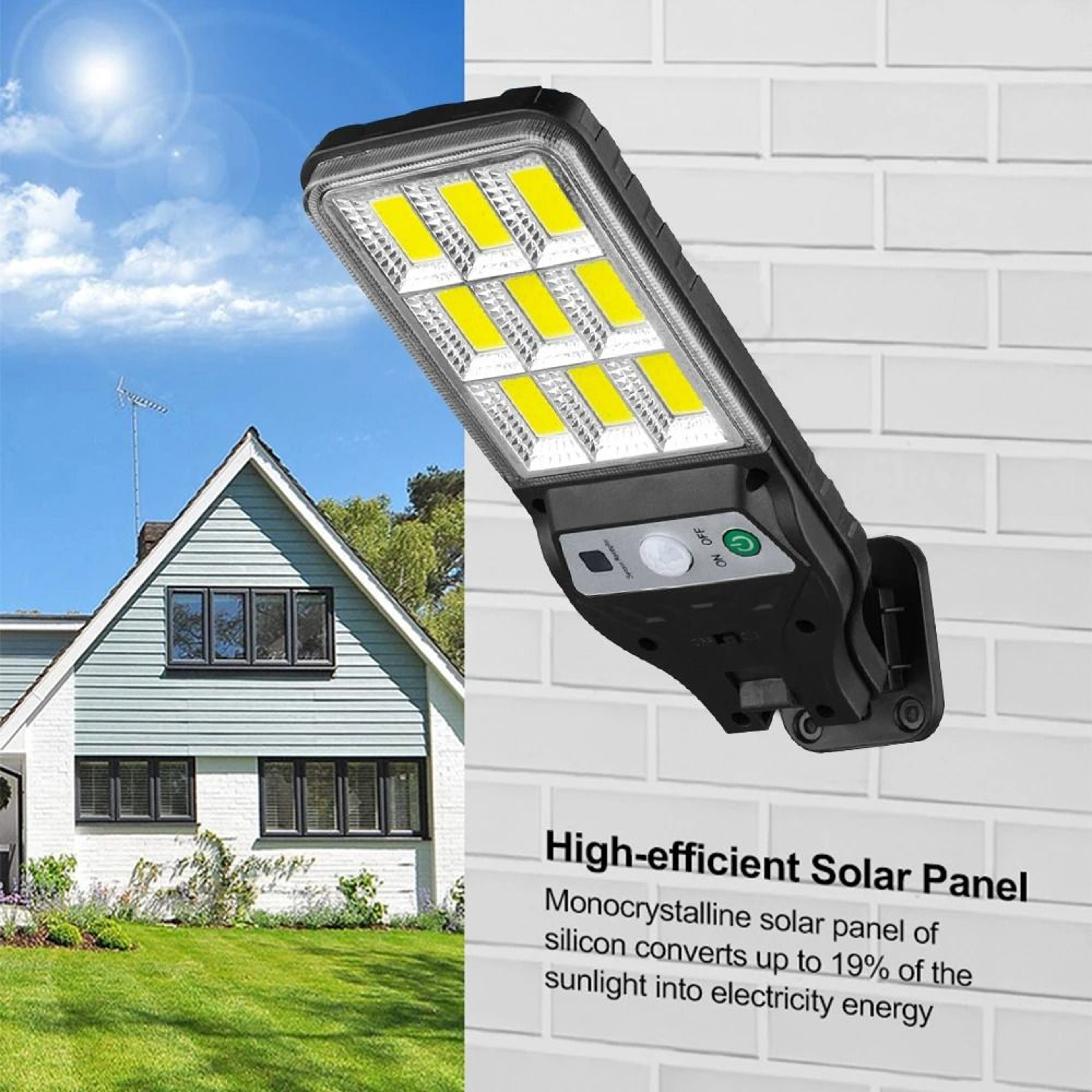Solar Motion Sensor Wall Lamp For Outdoor Lighting 3