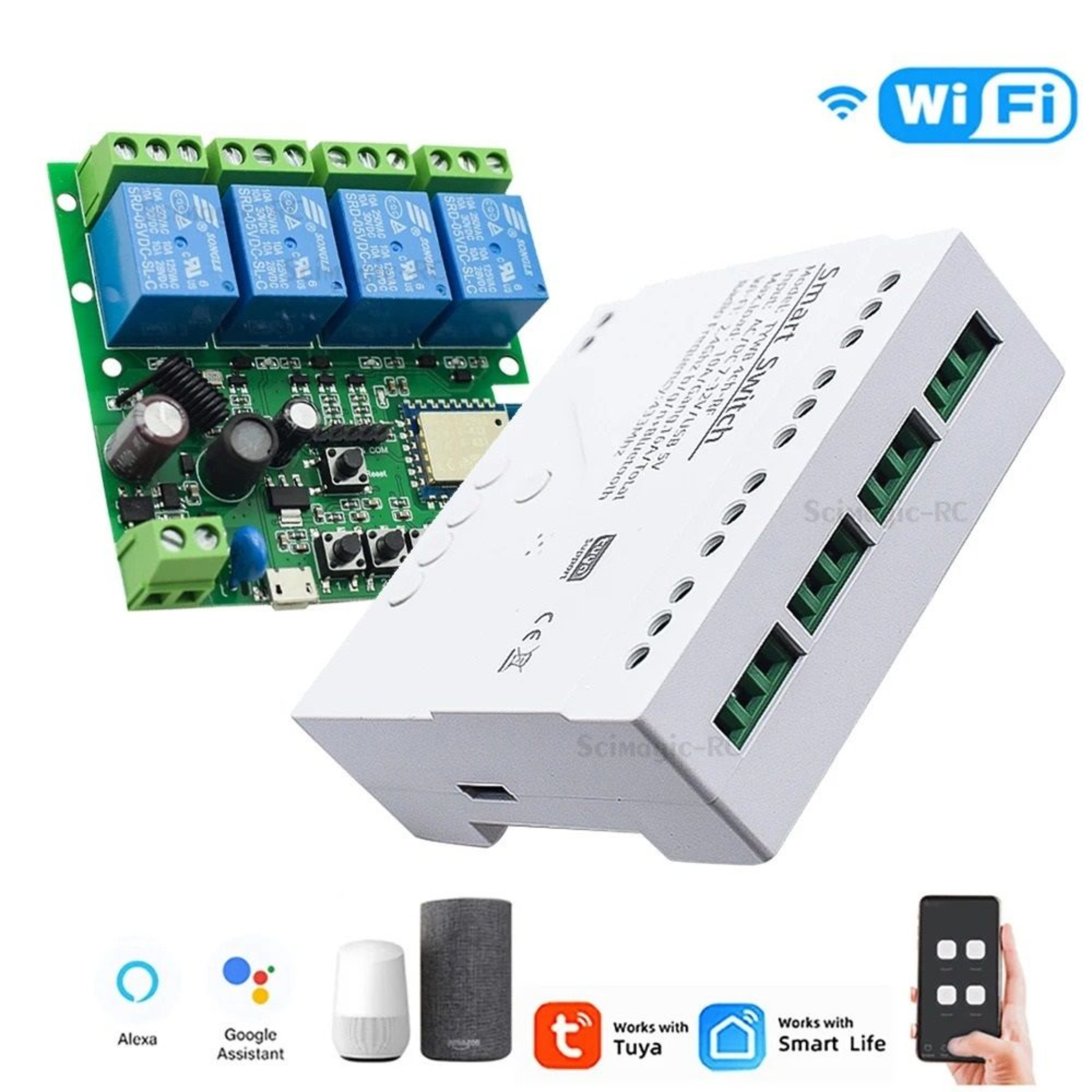 Smart WiFi Relay Switch Module Compatible With Alexa And RF Remote Control 0