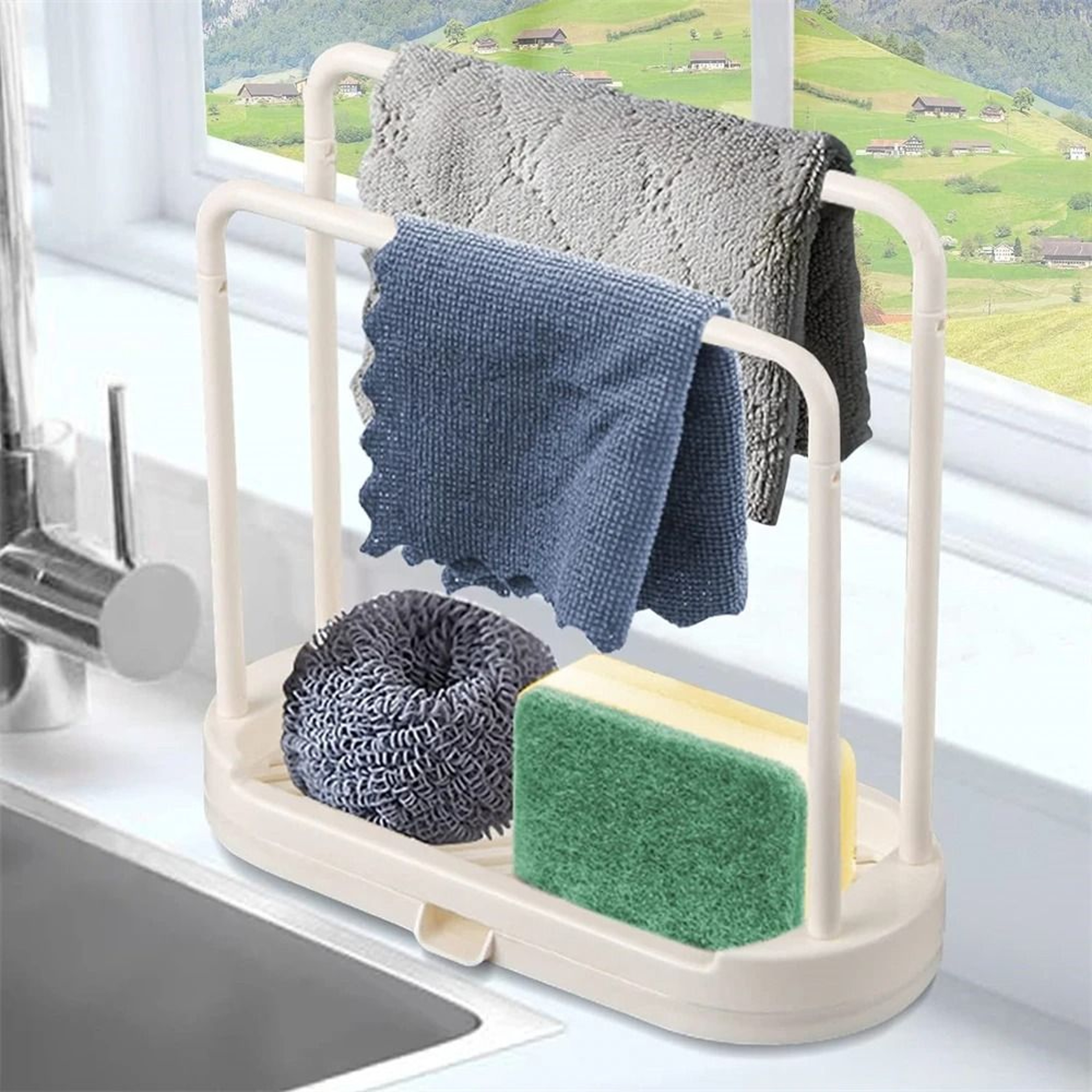 Sink Drain Rack And Storage Basket For Kitchen Accessories 3