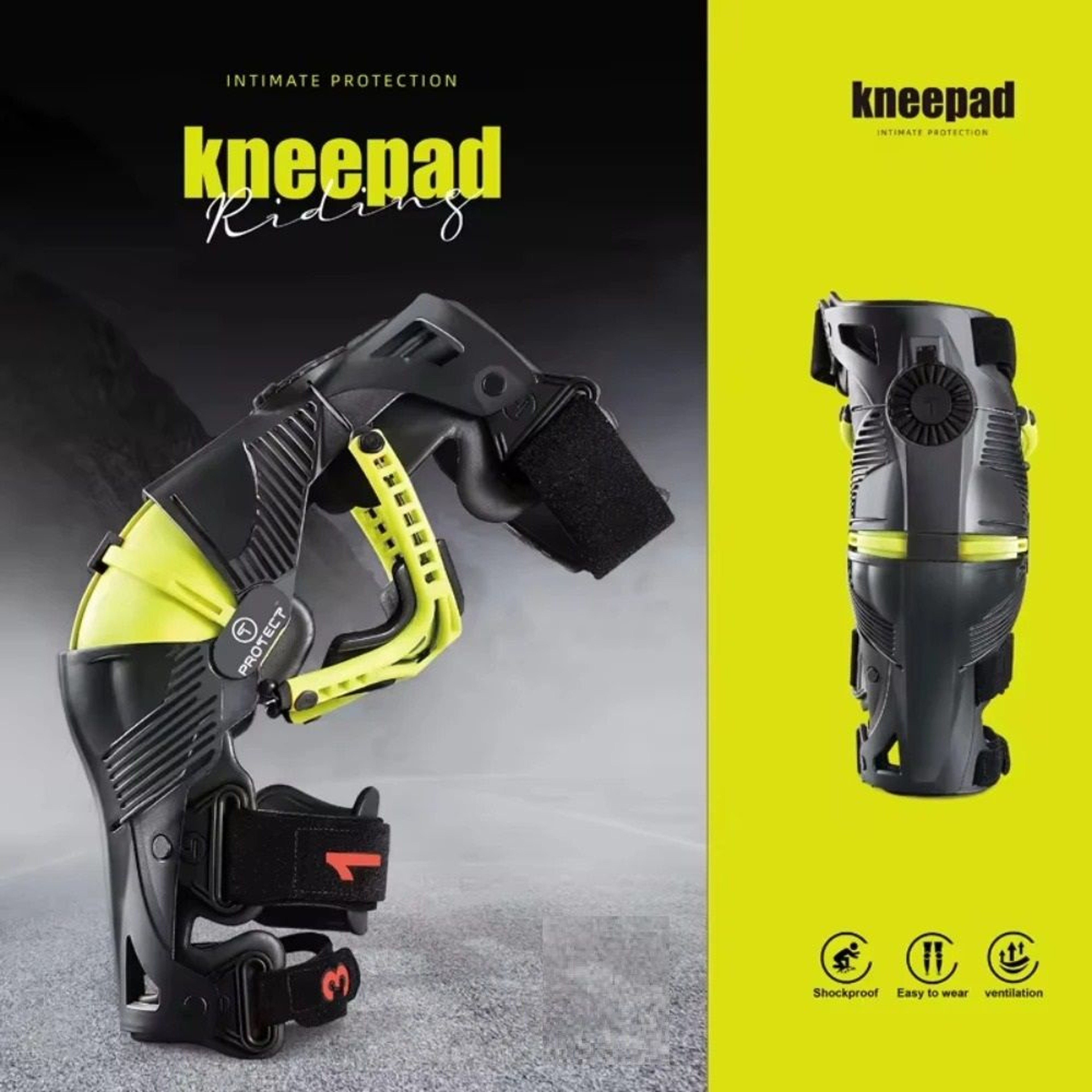 Motorcycle Protective Kneepad With Exoskeleton Support 0