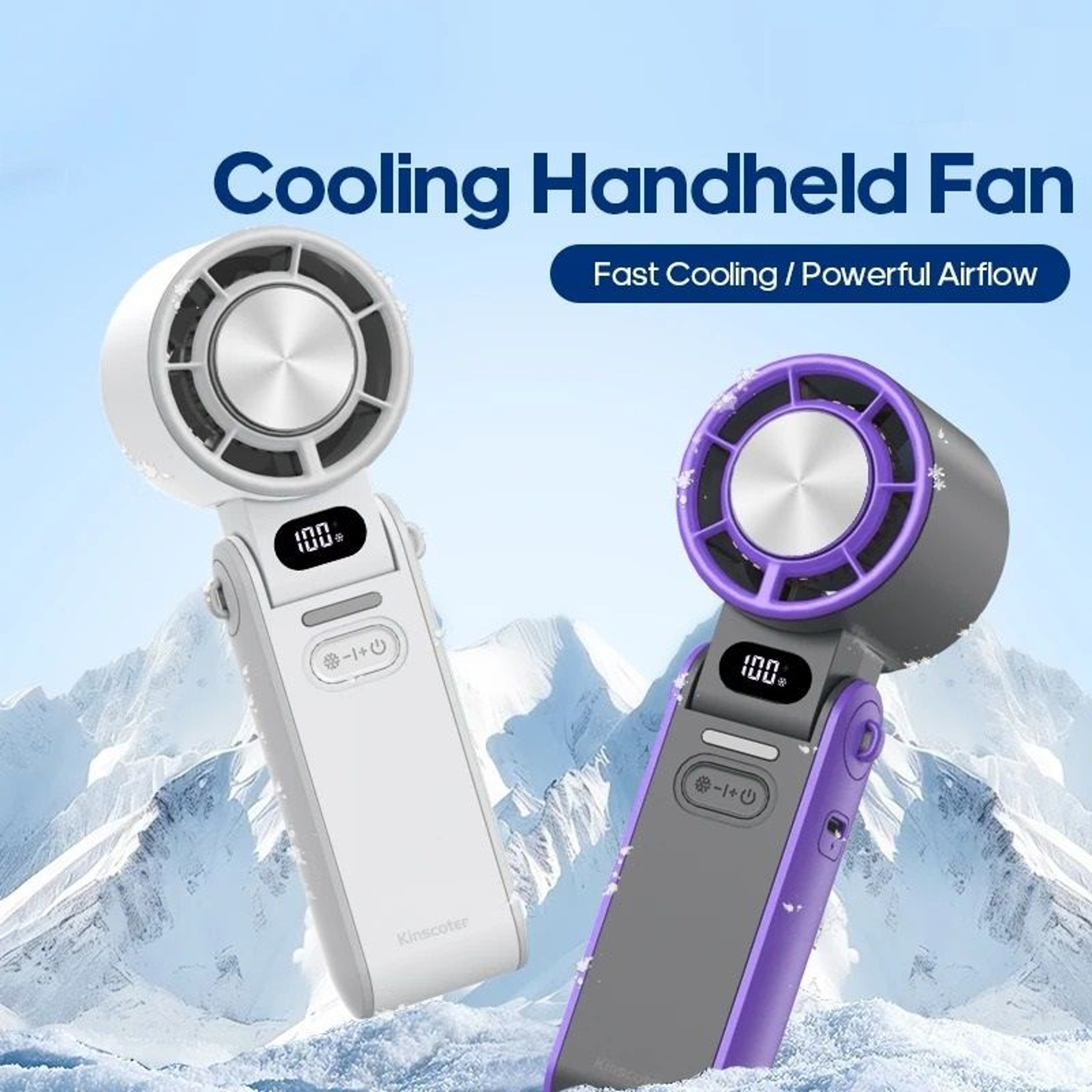 Foldable Portable Handheld Fan With Rechargeable Battery 0