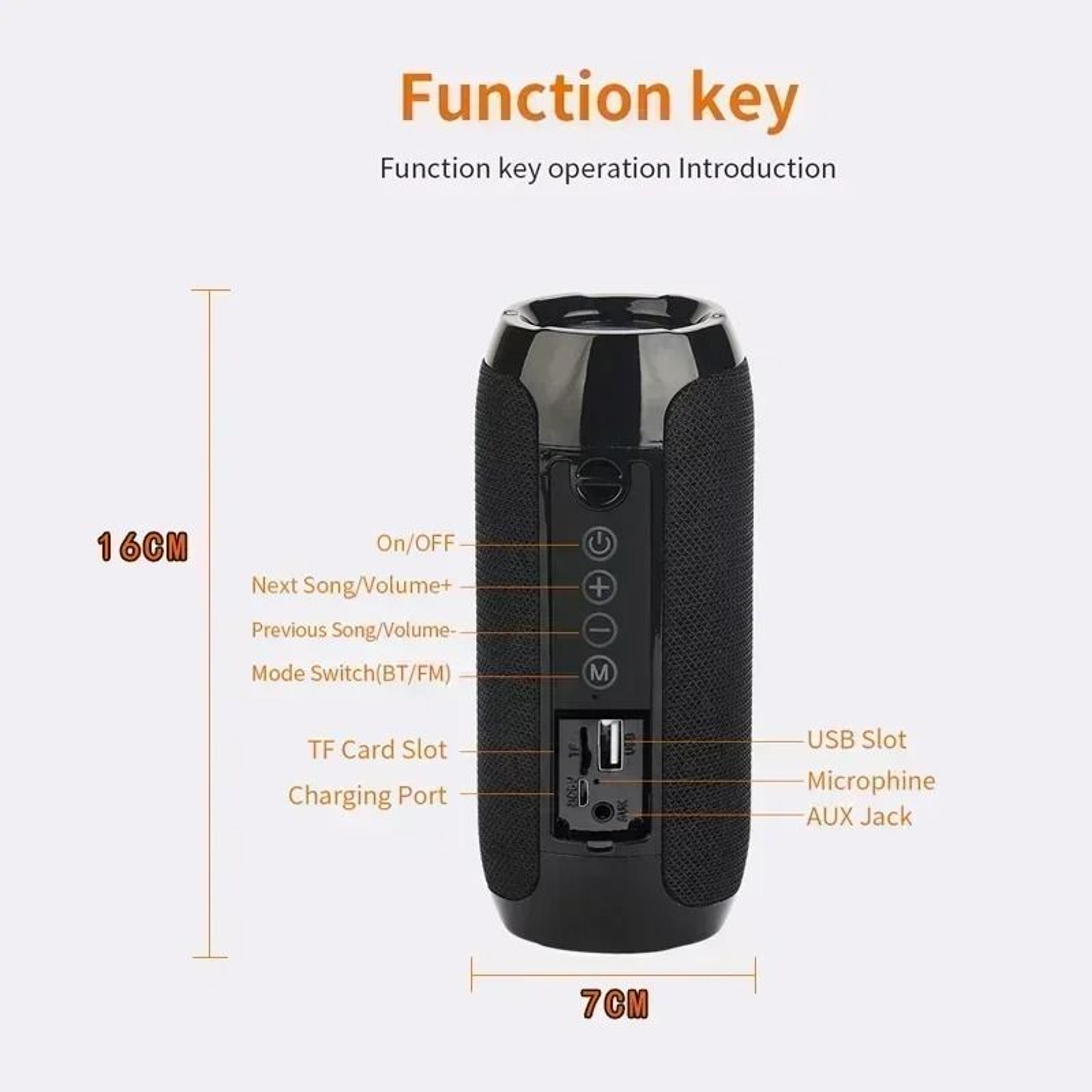 Portable Waterproof Bluetooth Speaker With FM And TF Card 5