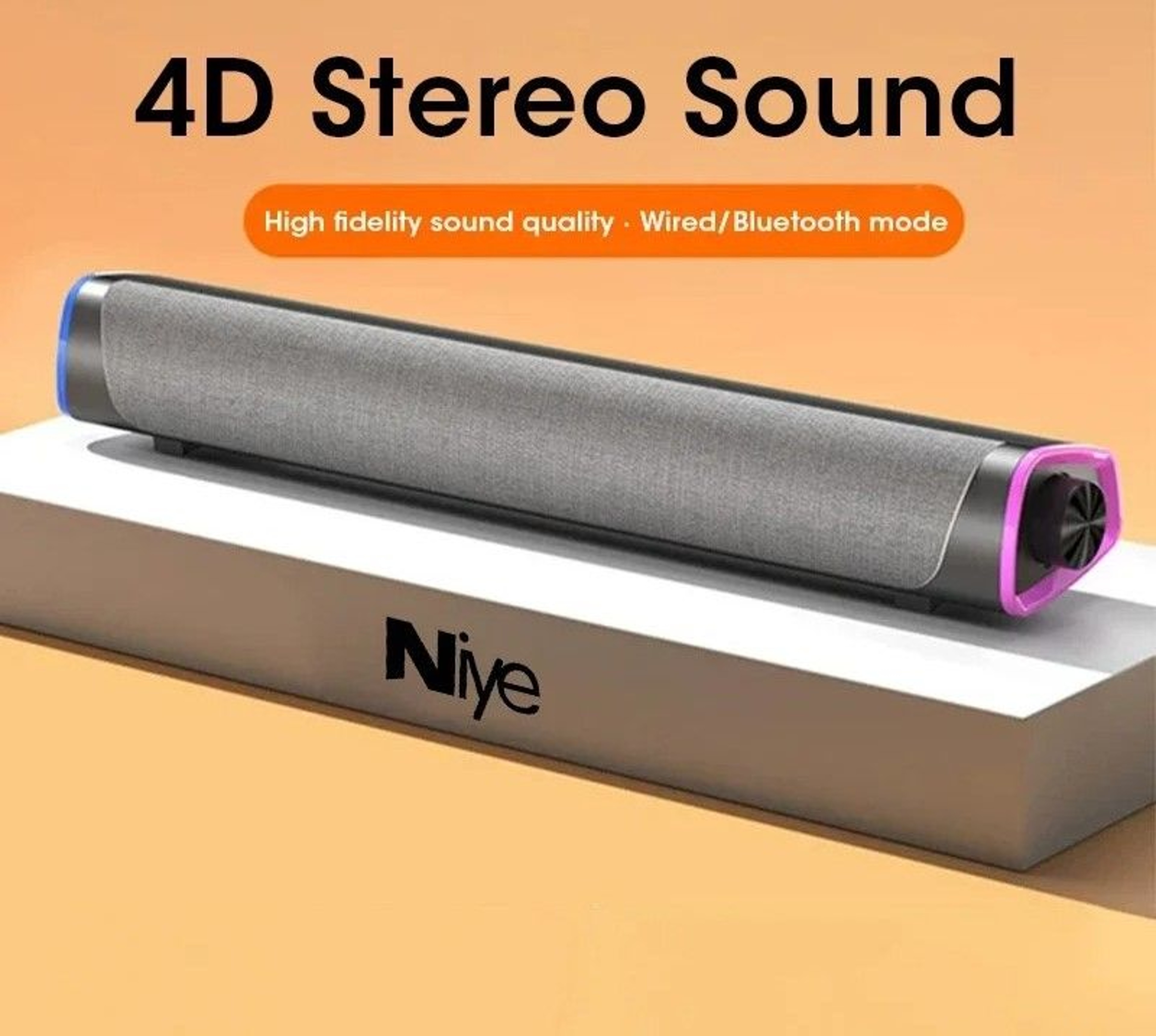 Stereo Sound Bar With 4D Subwoofer And Bluetooth 0