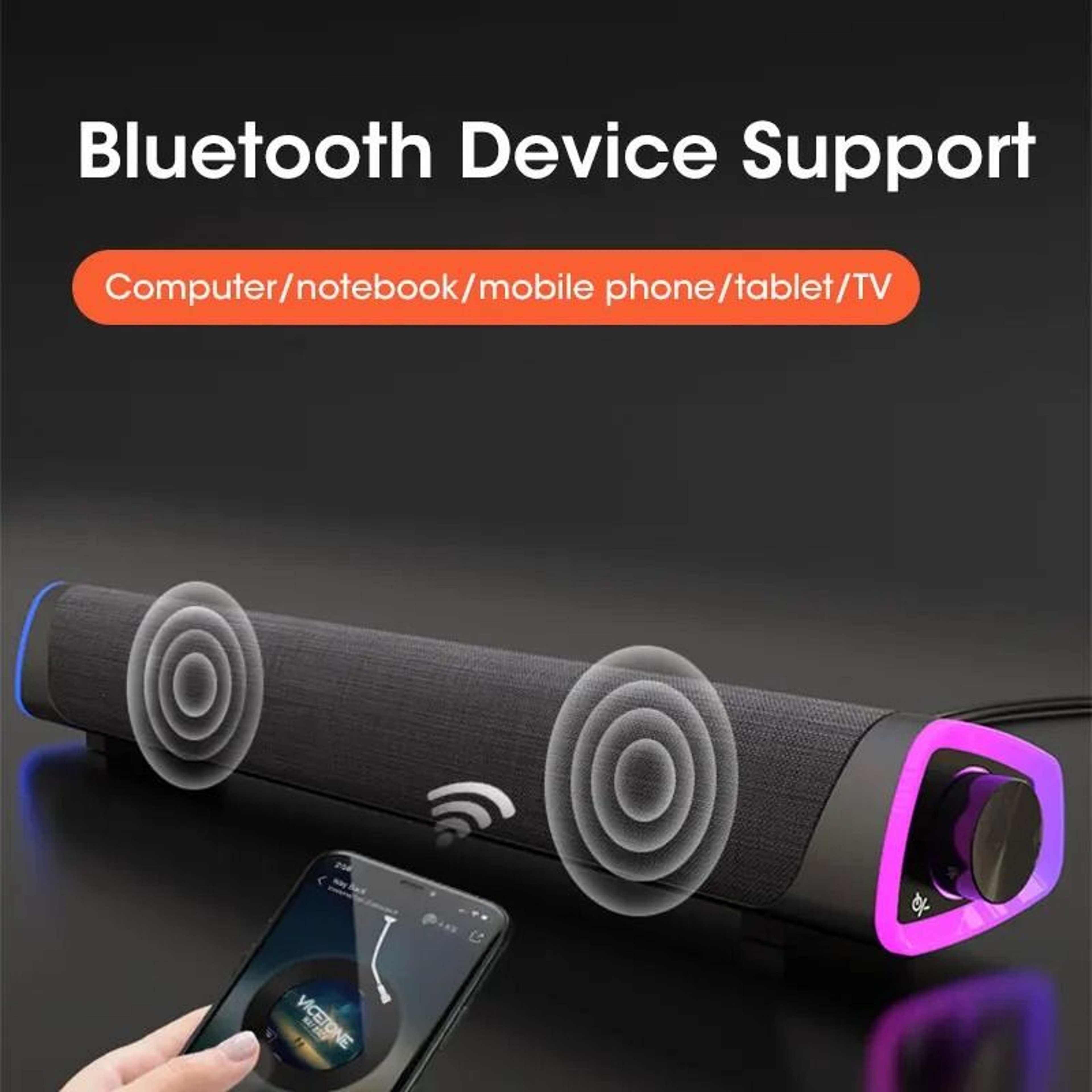 Stereo Sound Bar With 4D Subwoofer And Bluetooth 4