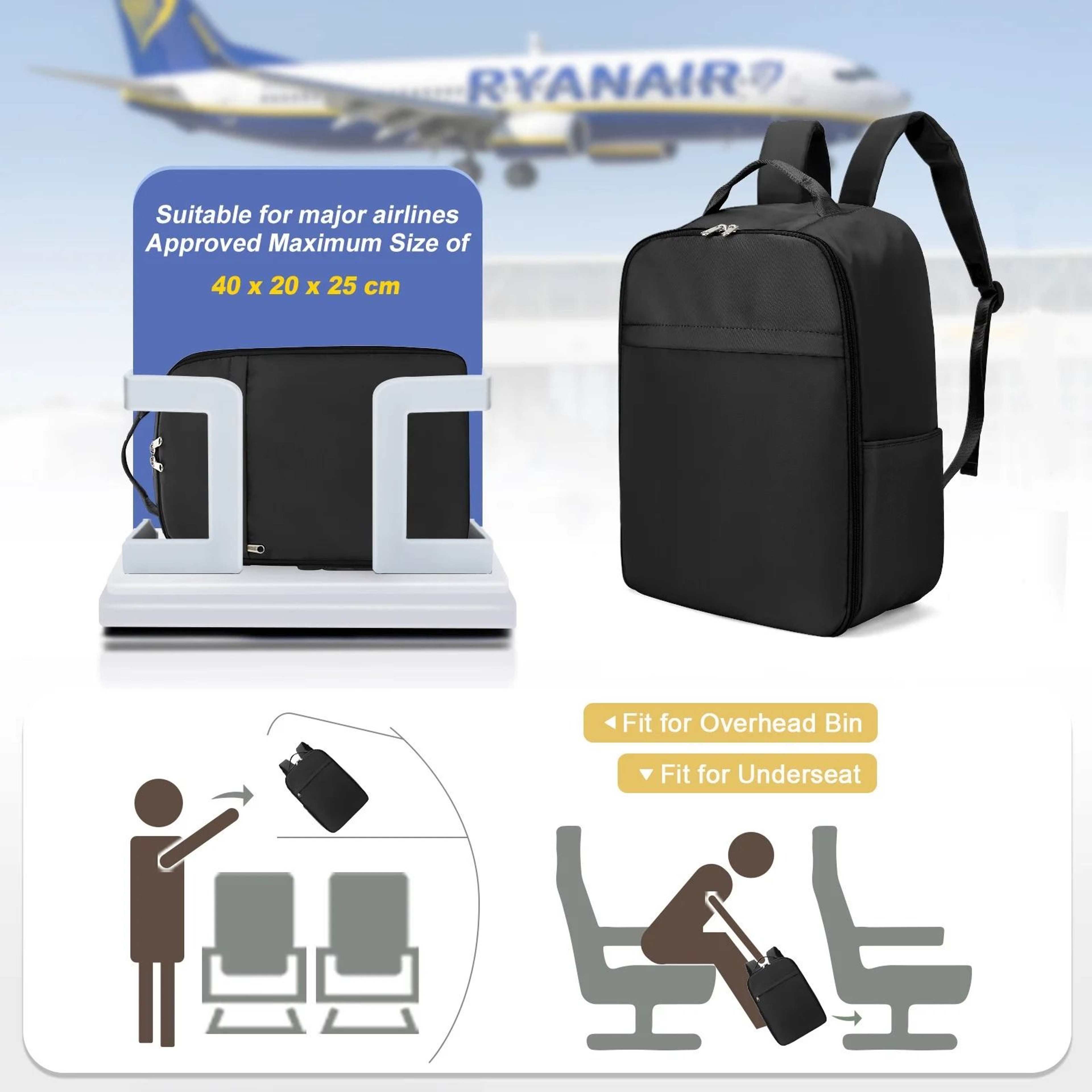 Compact Travel Backpack With Laptop Compartment And Cabin Size Design 2