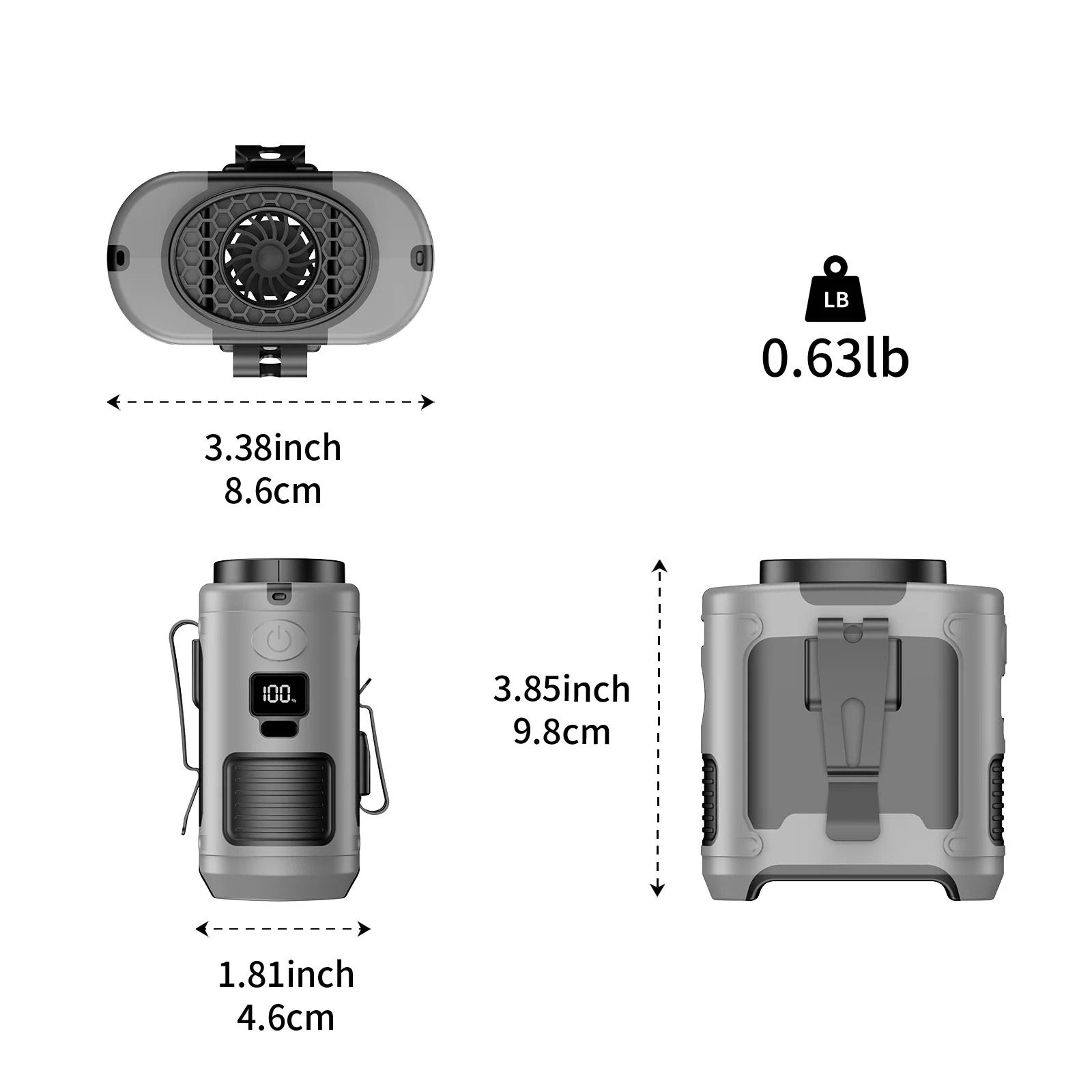 Portable Waist  Neck Fan With Power Bank  LED Light 4