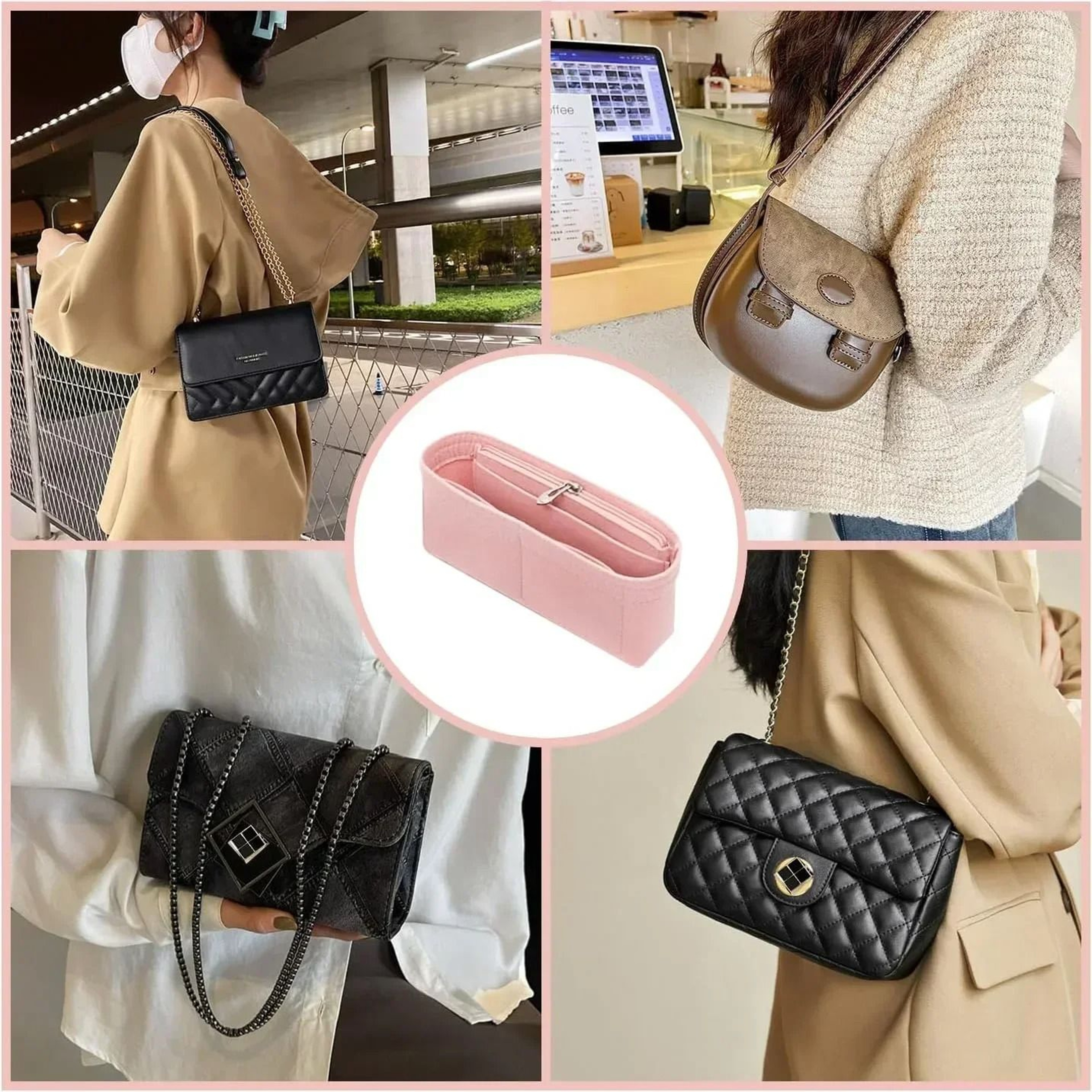 Mini Tote Bag Insert Organizer 0