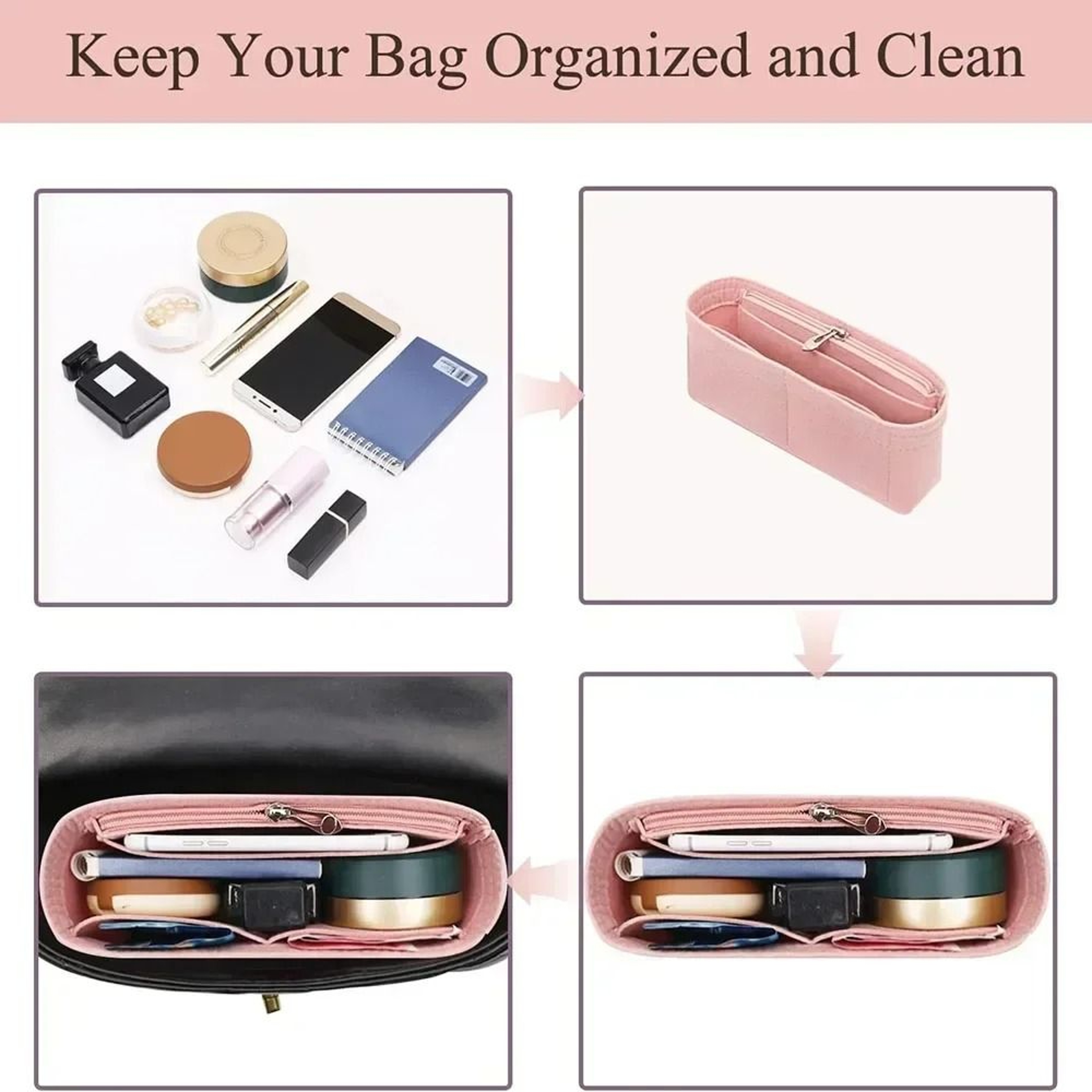 Mini Tote Bag Insert Organizer 2