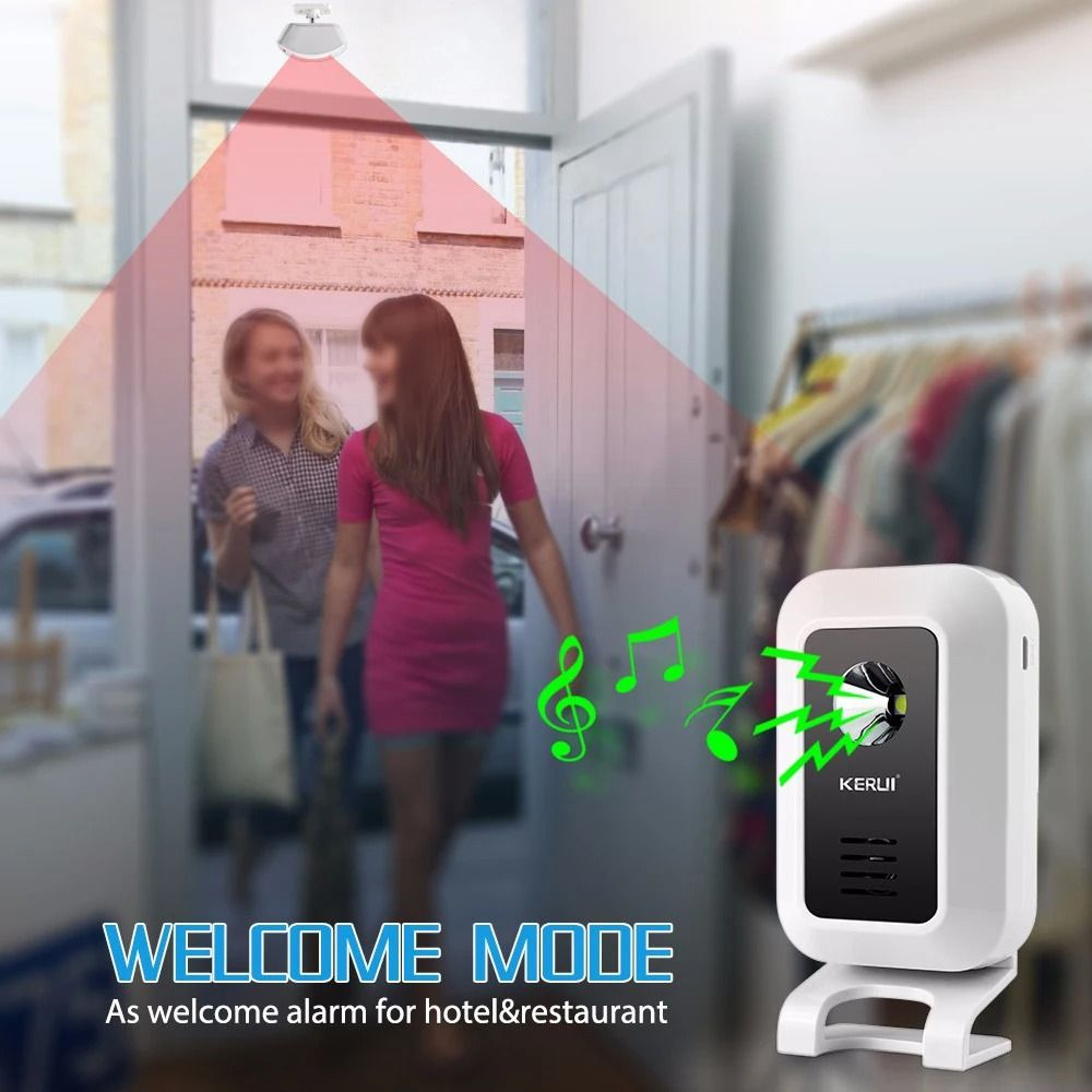 Smart Wireless Motion Sensor Alarm With LED Light And Door Chime 1